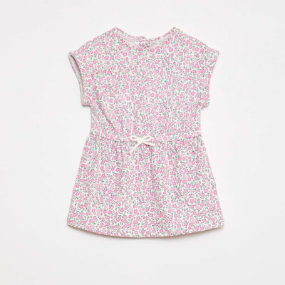 Robe à manches courtes en jersey de coton BLANC