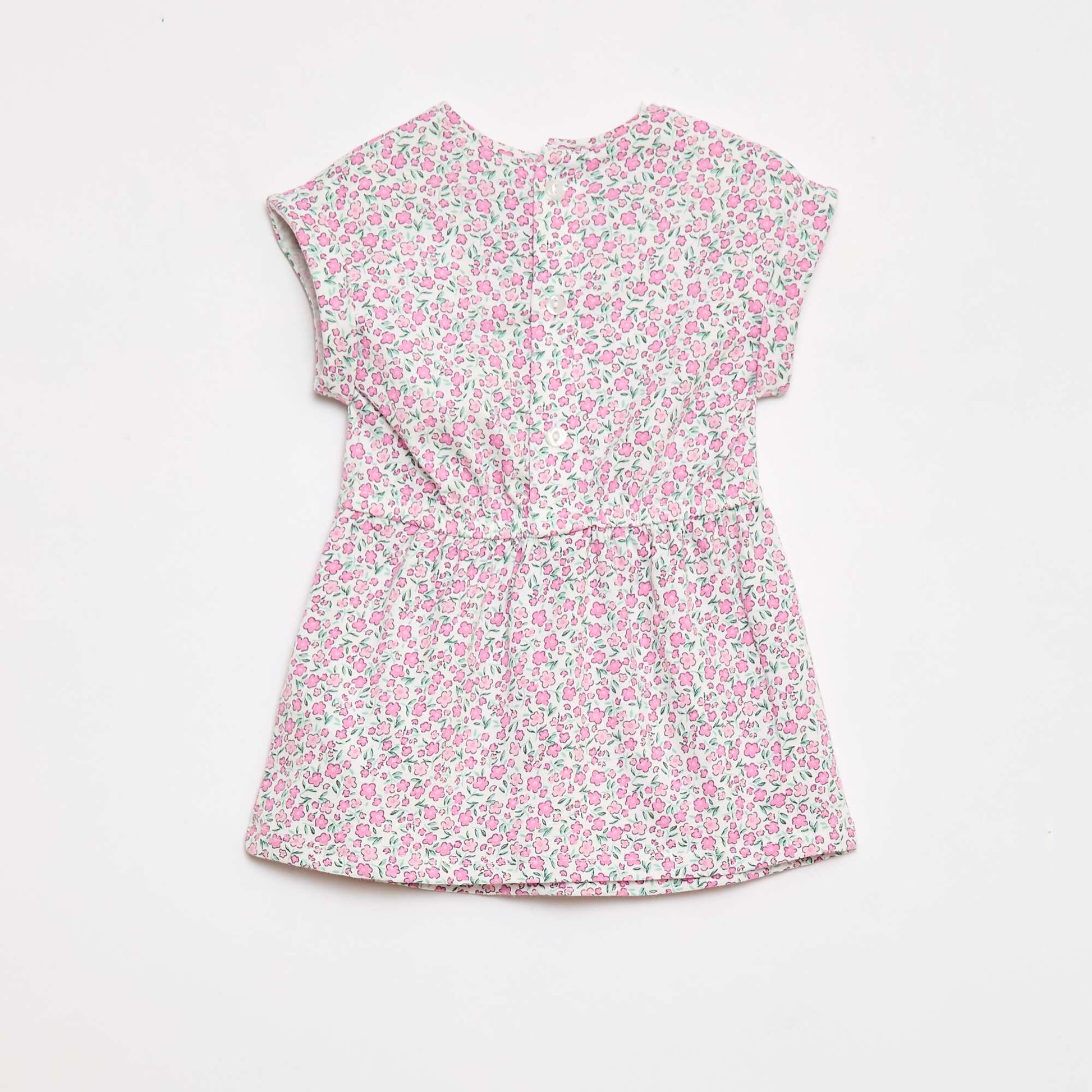 Robe à manches courtes en jersey de coton BLANC