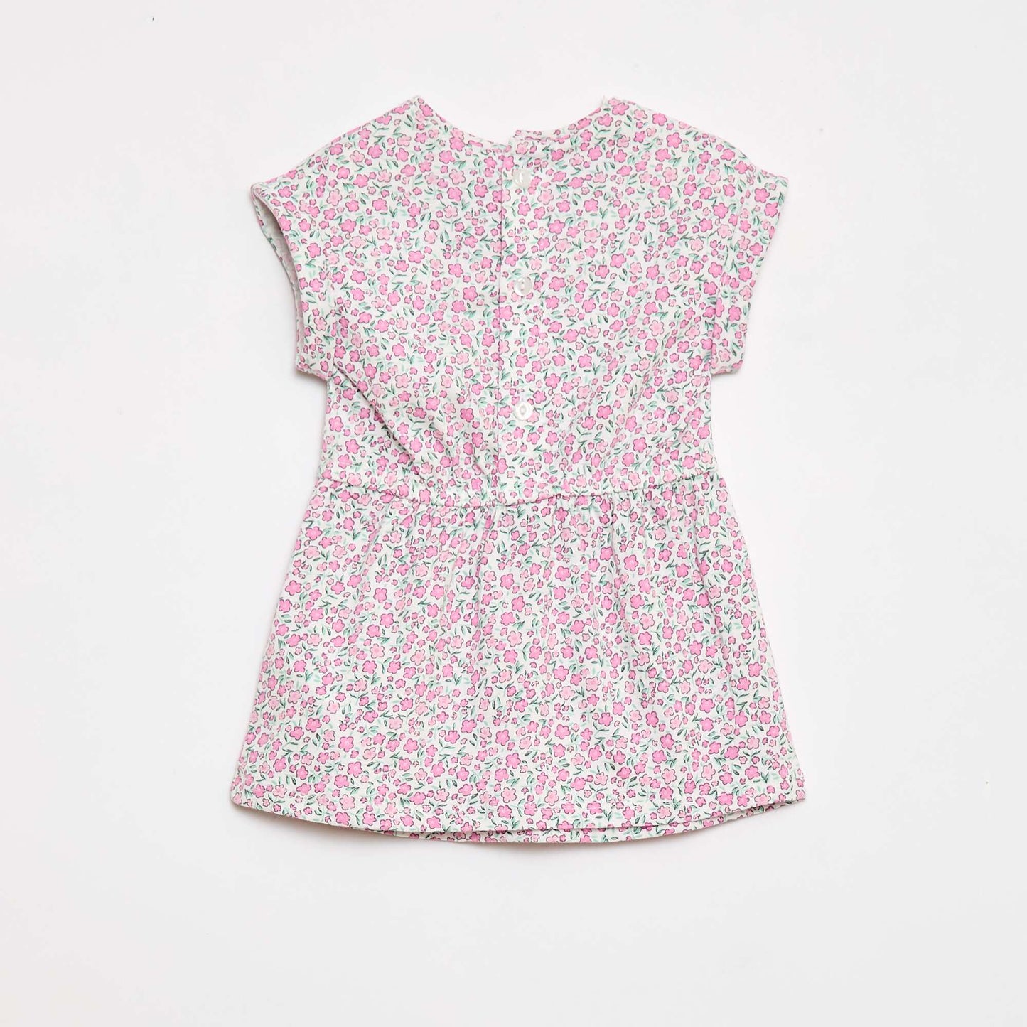 Robe à manches courtes en jersey de coton BLANC