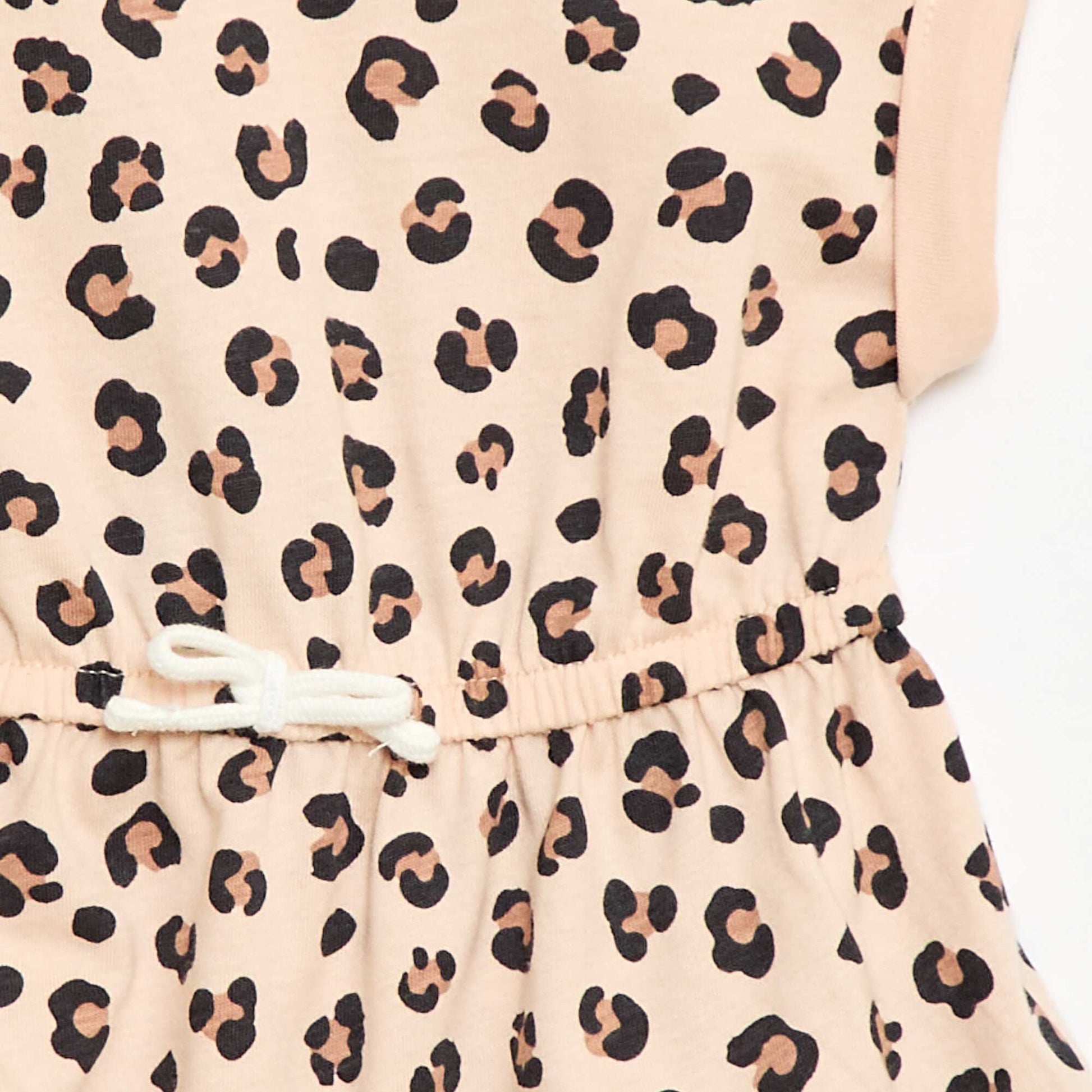 Robe à manches courtes en jersey de coton BEIGE