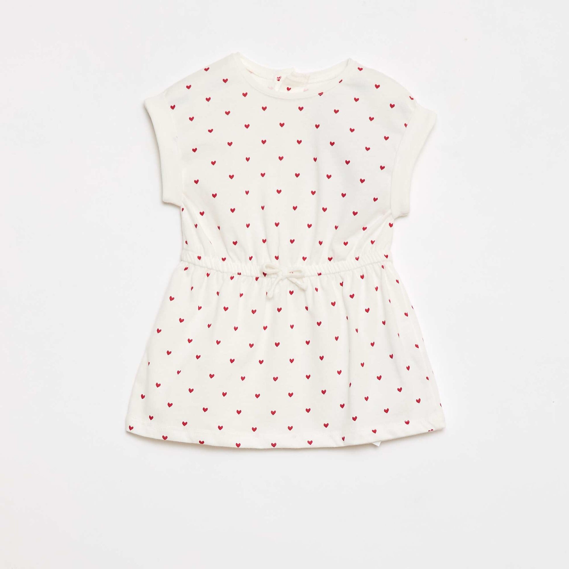 Robe à manches courtes en jersey de coton BLANC