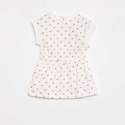 Robe à manches courtes en jersey de coton BLANC