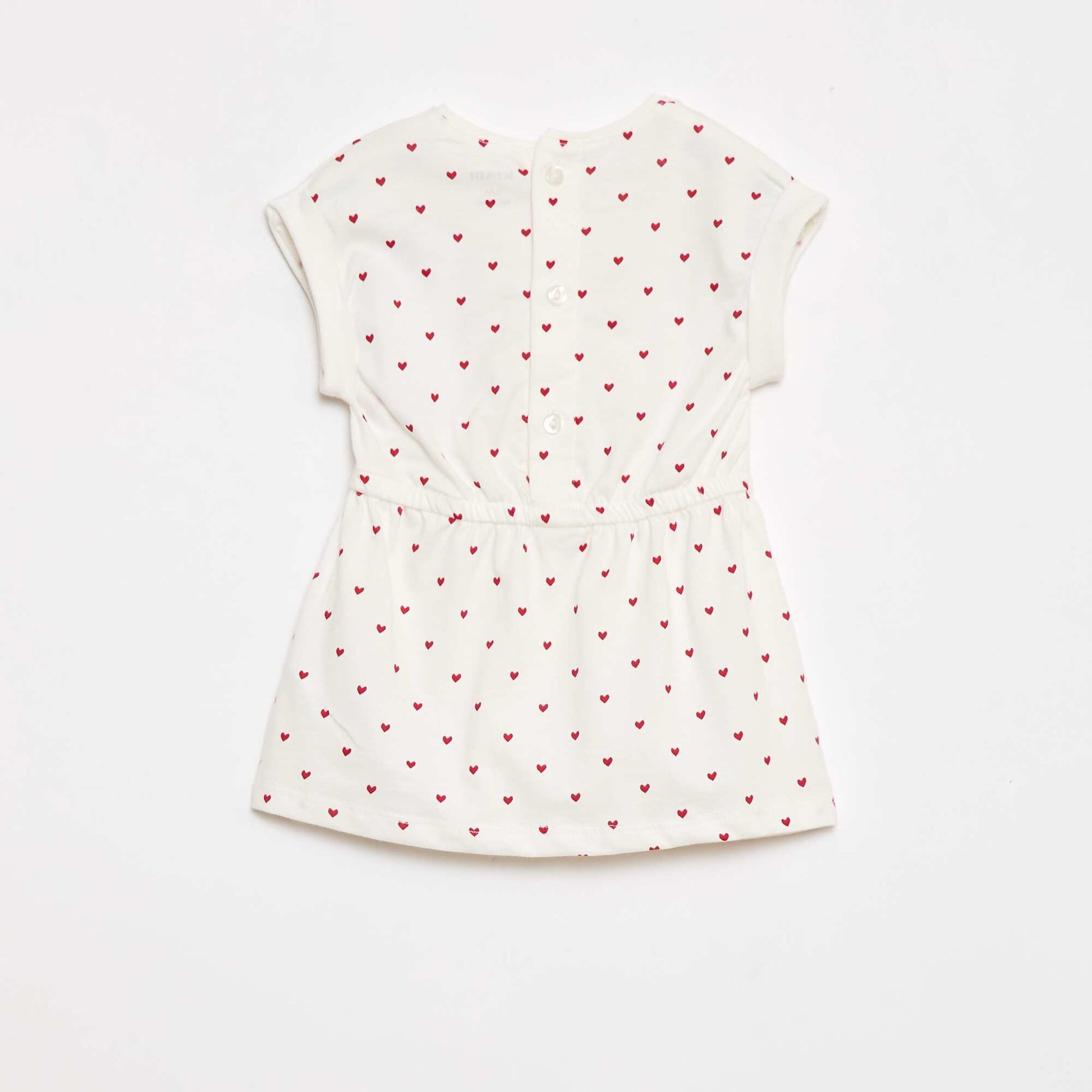Robe à manches courtes en jersey de coton BLANC