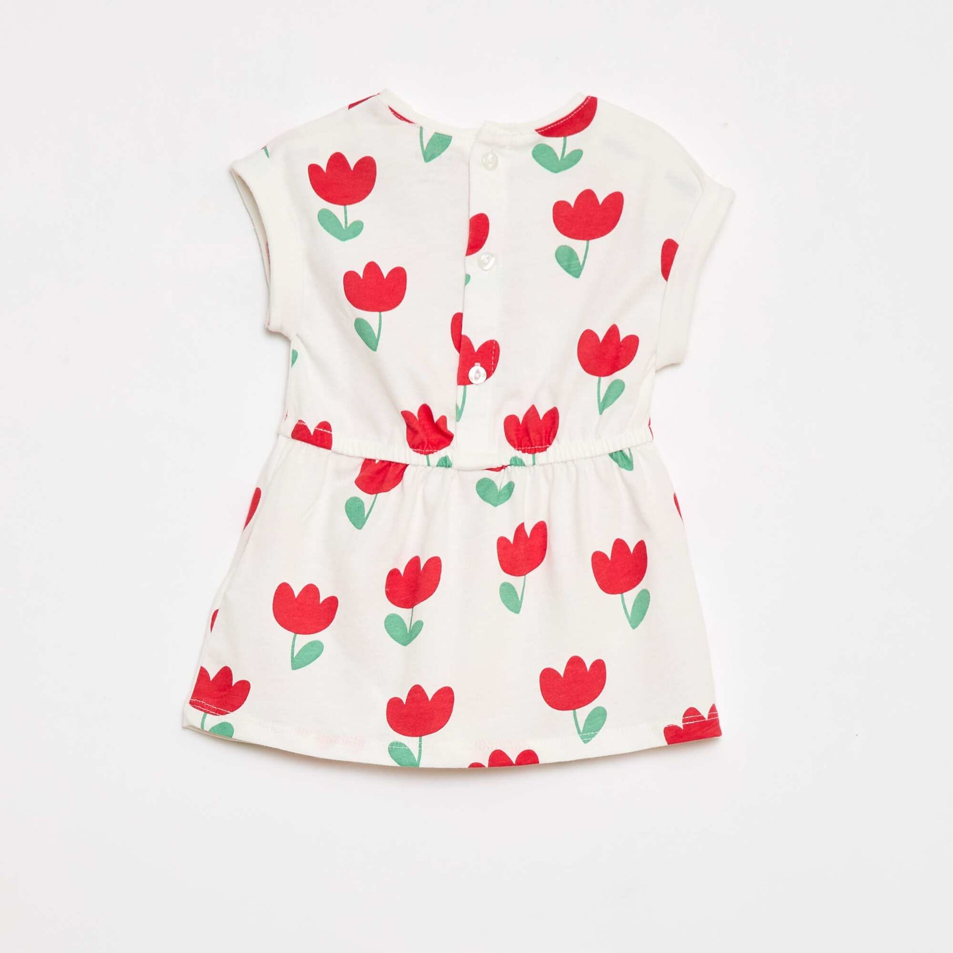 Robe à manches courtes en jersey de coton BLANC