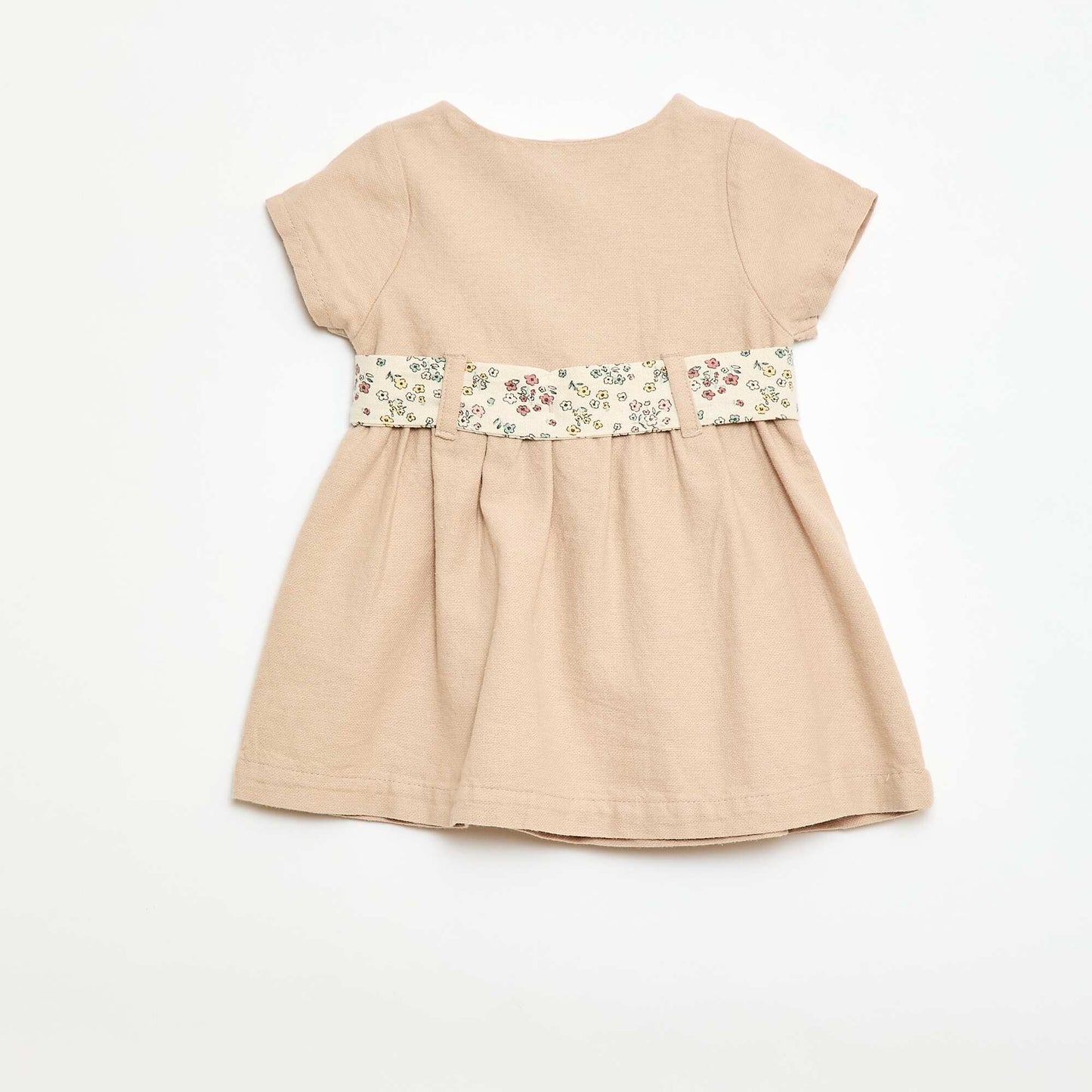 Robe en lin mélangé avec ceinture BEIGE