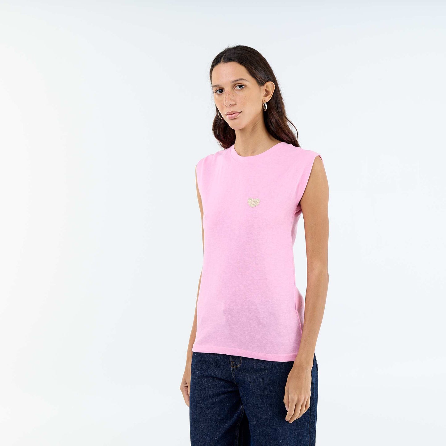 T-shirt en jersey sans manches ROSE