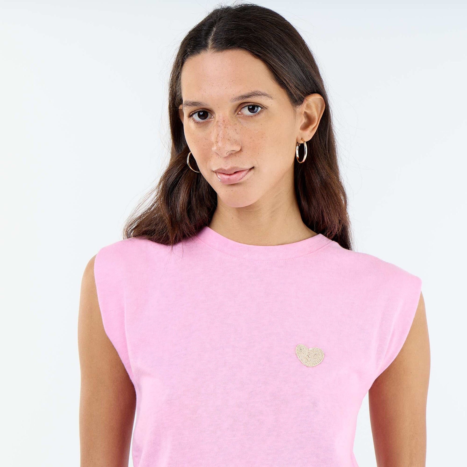 T-shirt en jersey sans manches ROSE