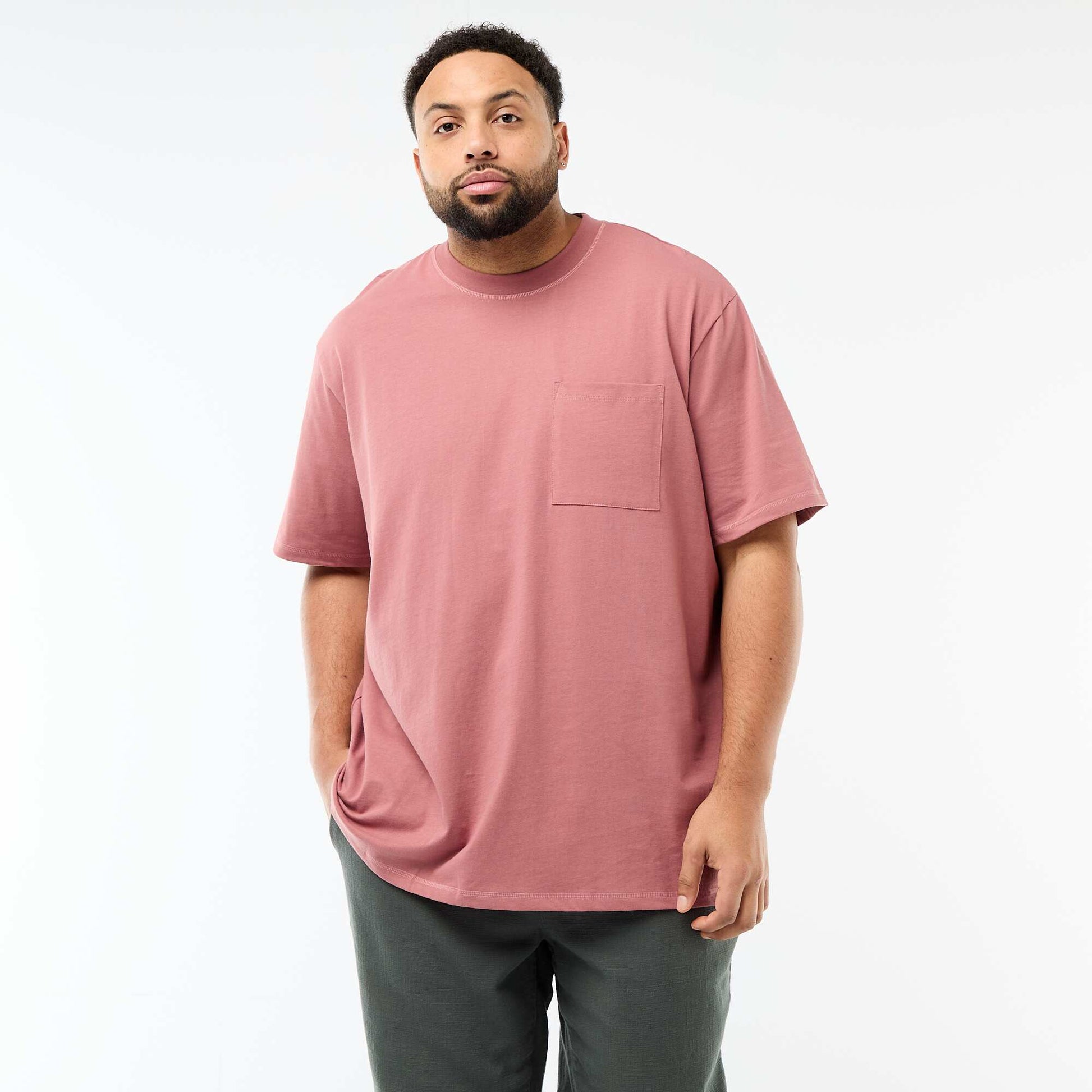 T-shirt à manches courtes avec poche poitrine ROSE
