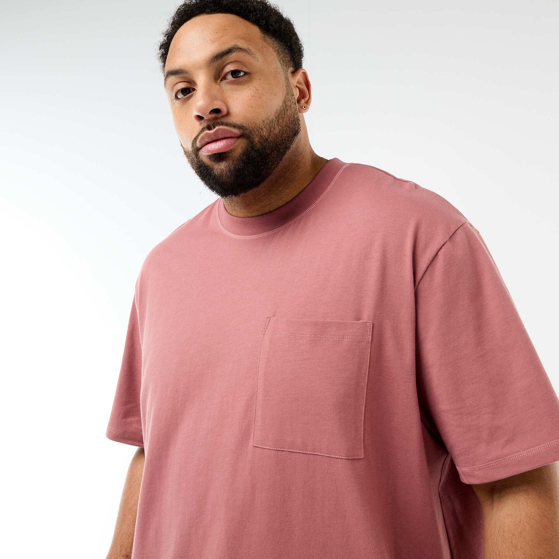 T-shirt à manches courtes avec poche poitrine ROSE