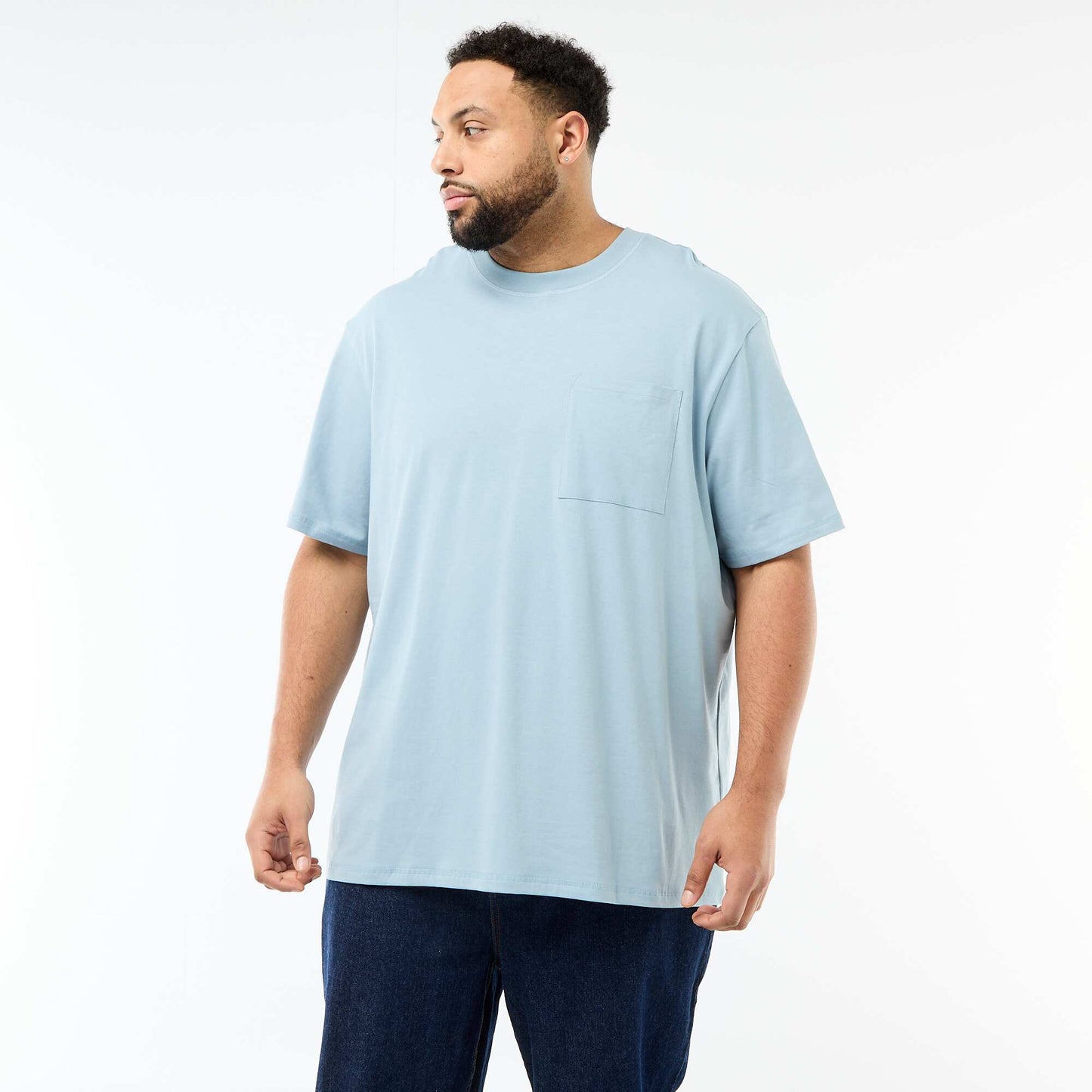 T-shirt à manches courtes avec poche poitrine BLEU