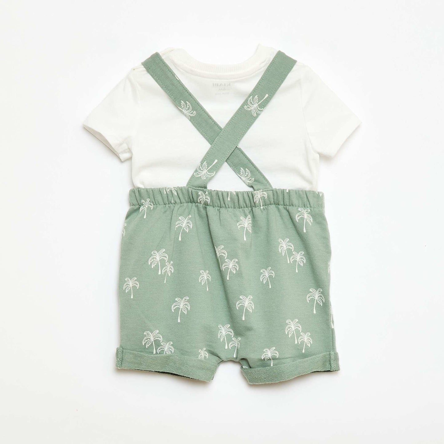 Ensemble 2 pièces T-shirt + salopette short VERT