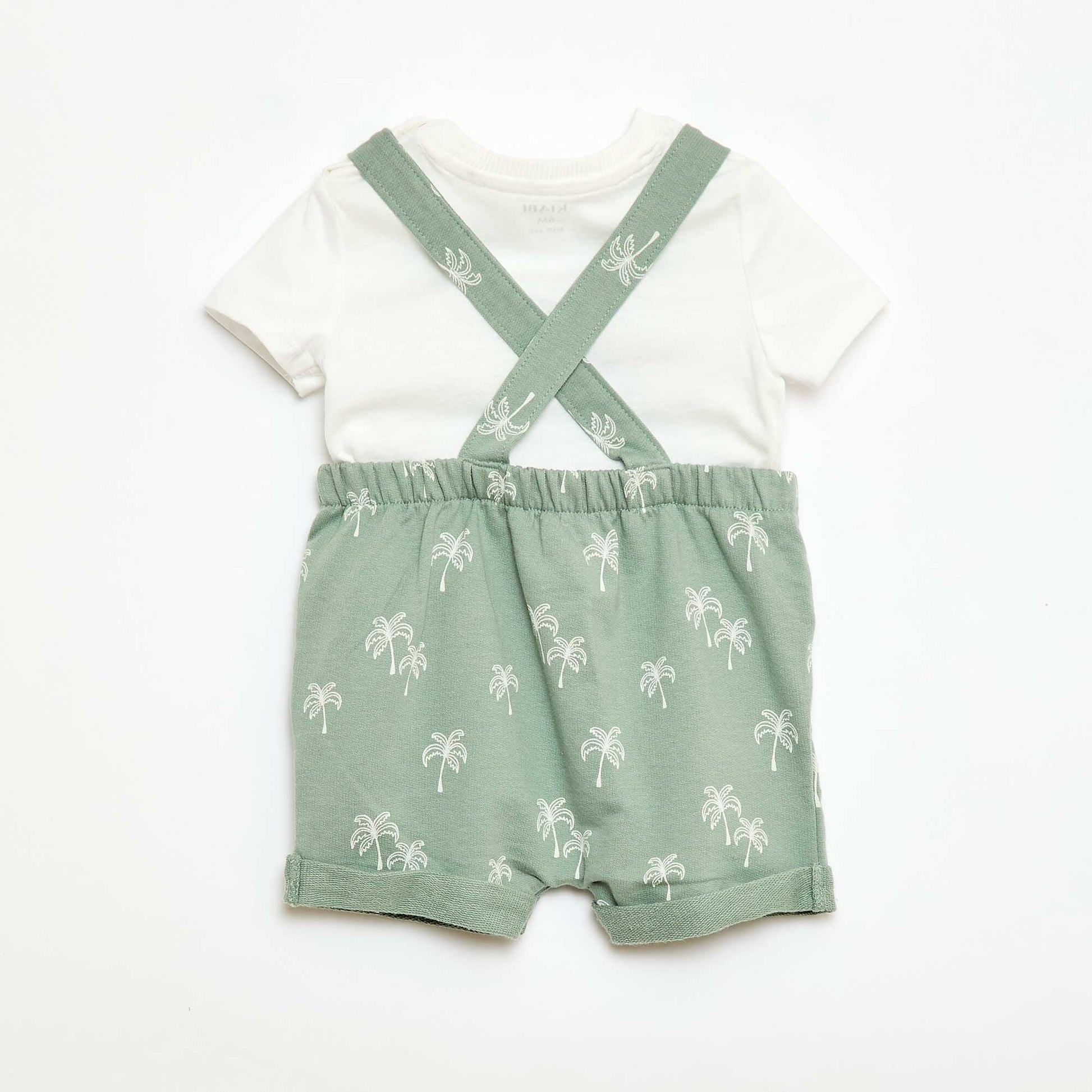 Ensemble 2 pièces T-shirt + salopette short VERT