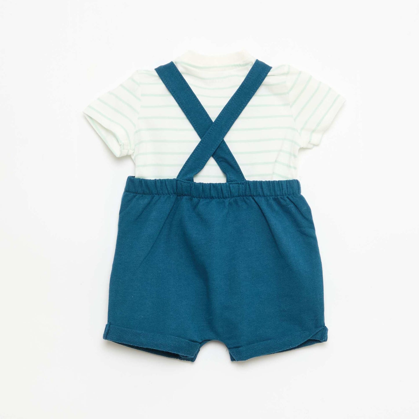 Ensemble 2 pièces T-shirt + salopette short BLEU