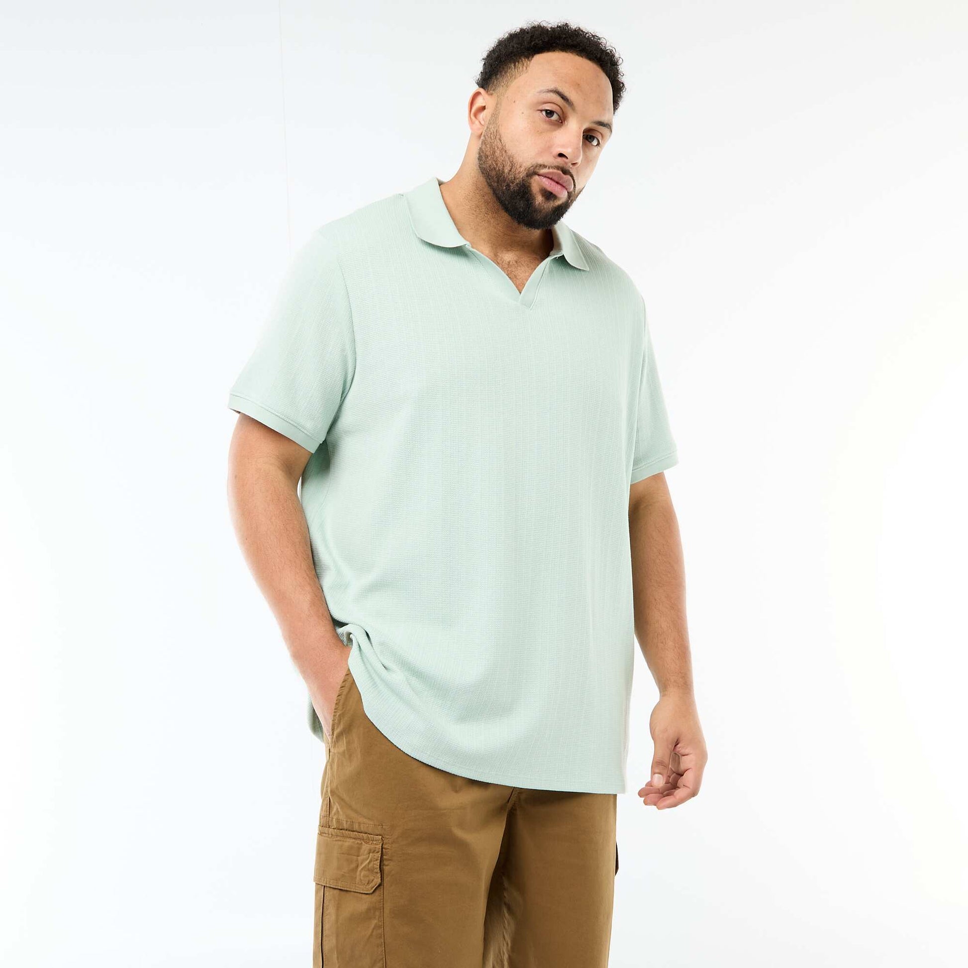 Polo regular fit à manches courtes BLEU