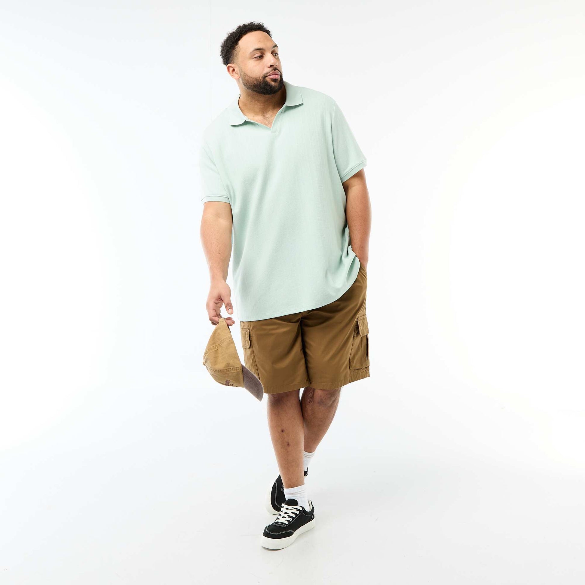 Polo regular fit à manches courtes BLEU