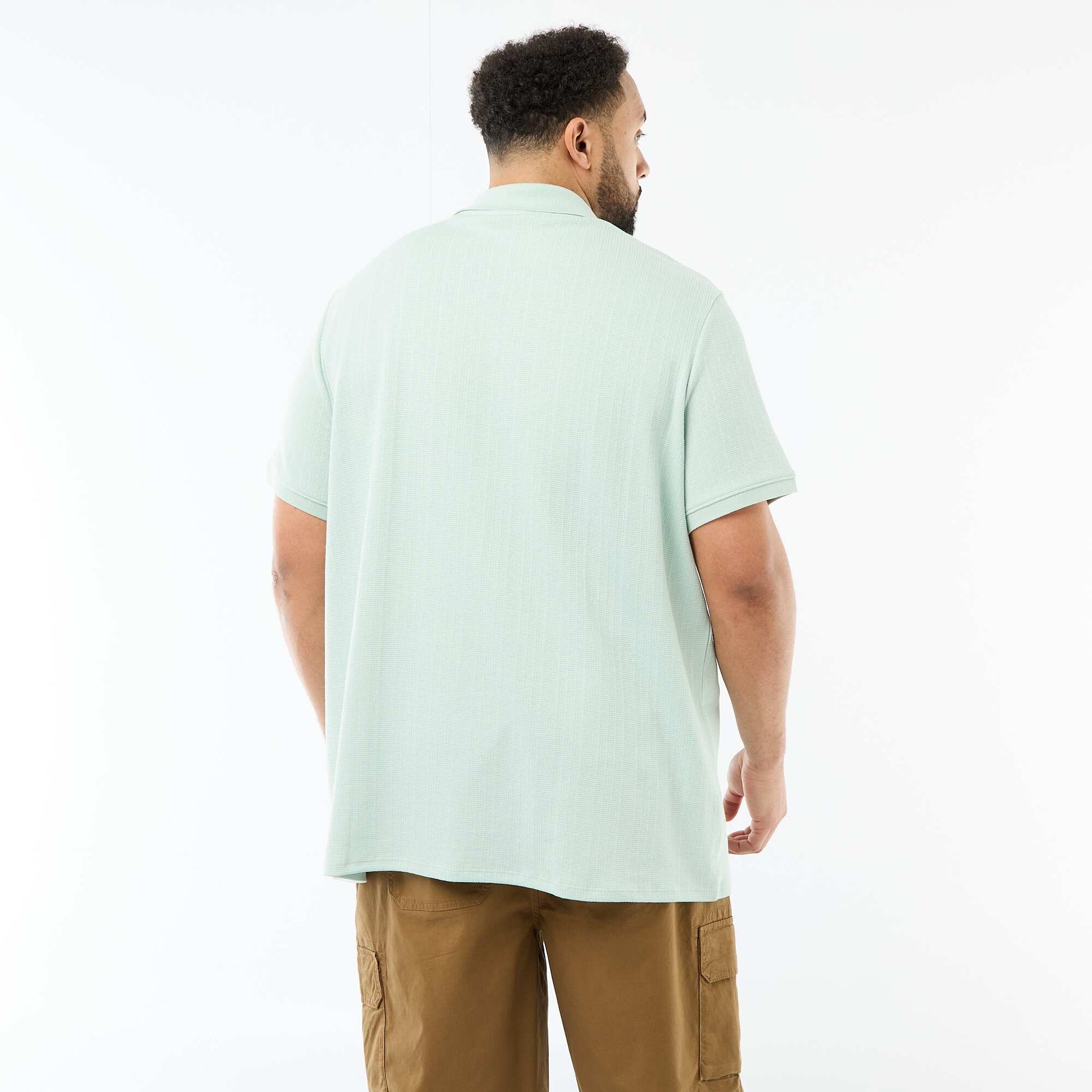 Polo regular fit à manches courtes BLEU