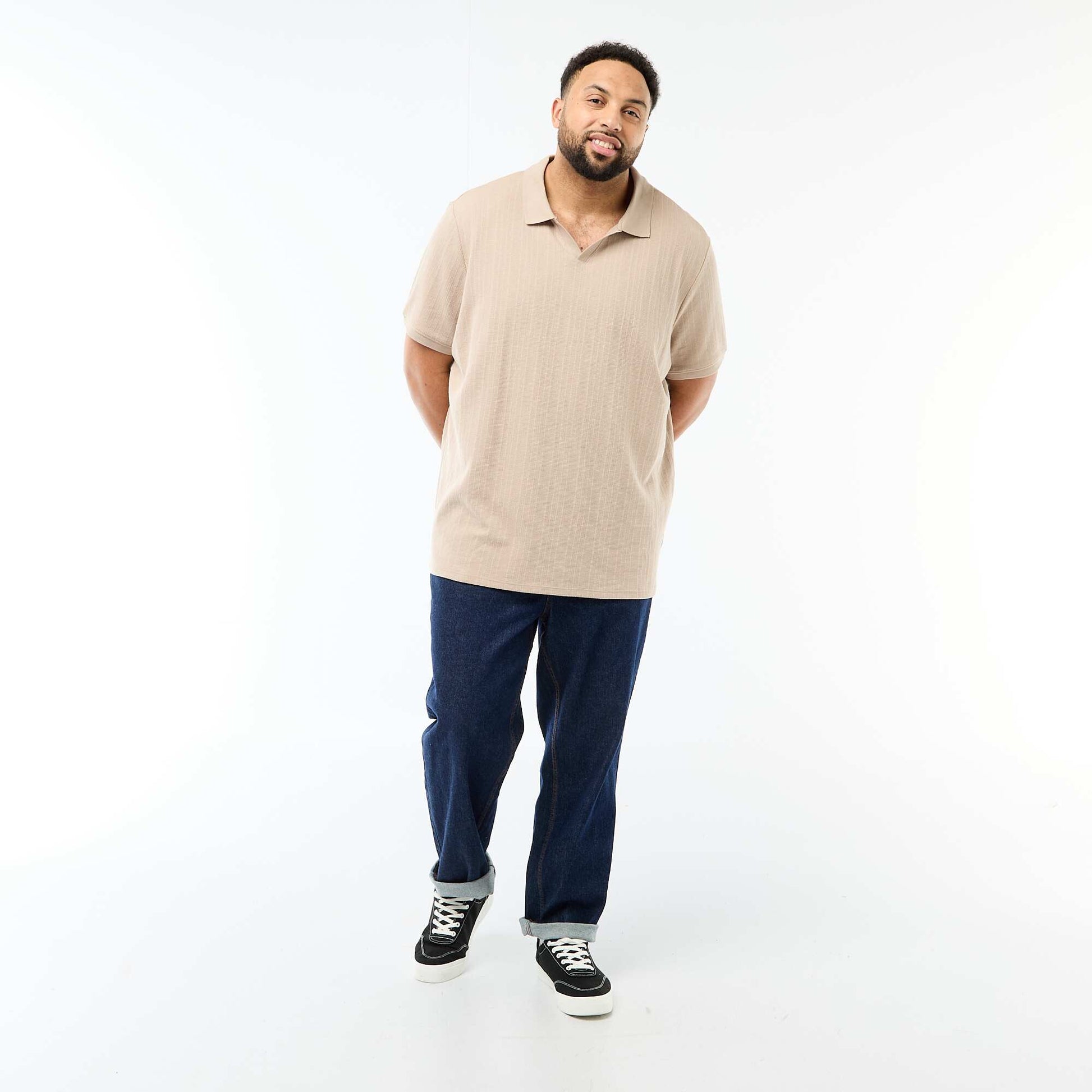 Polo regular fit à manches courtes BEIGE