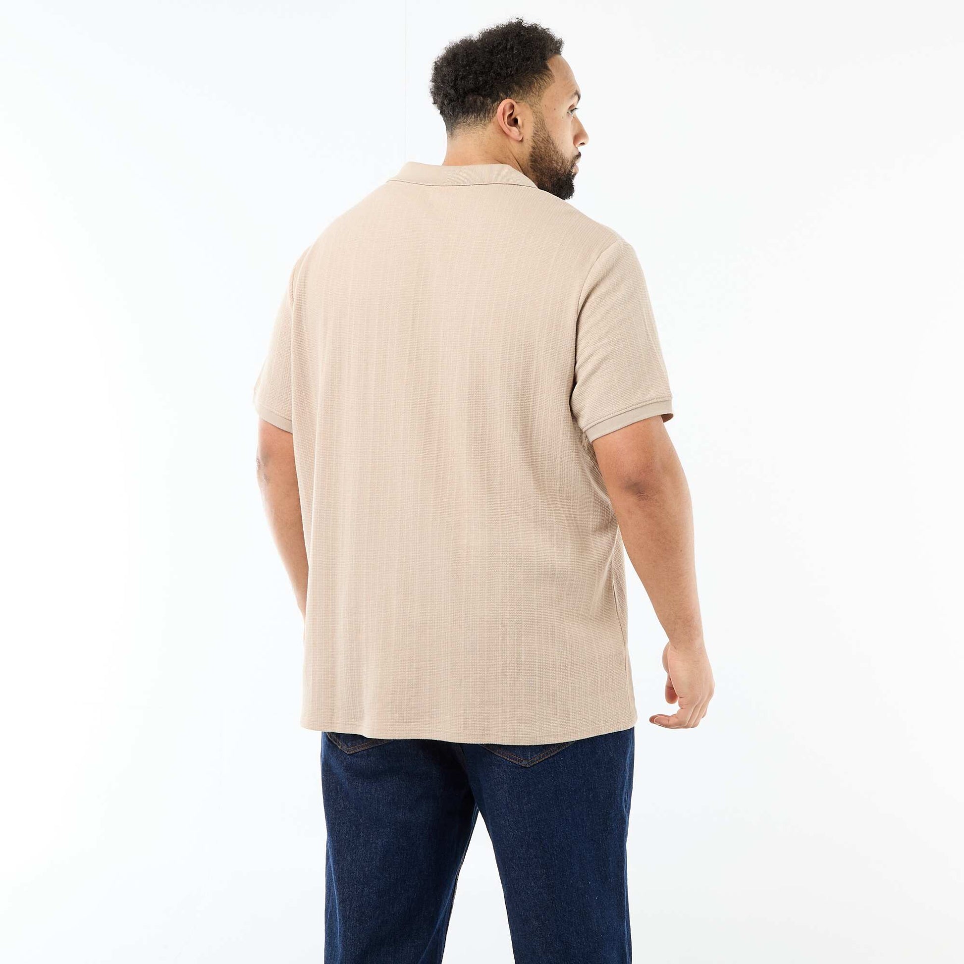 Polo regular fit à manches courtes BEIGE