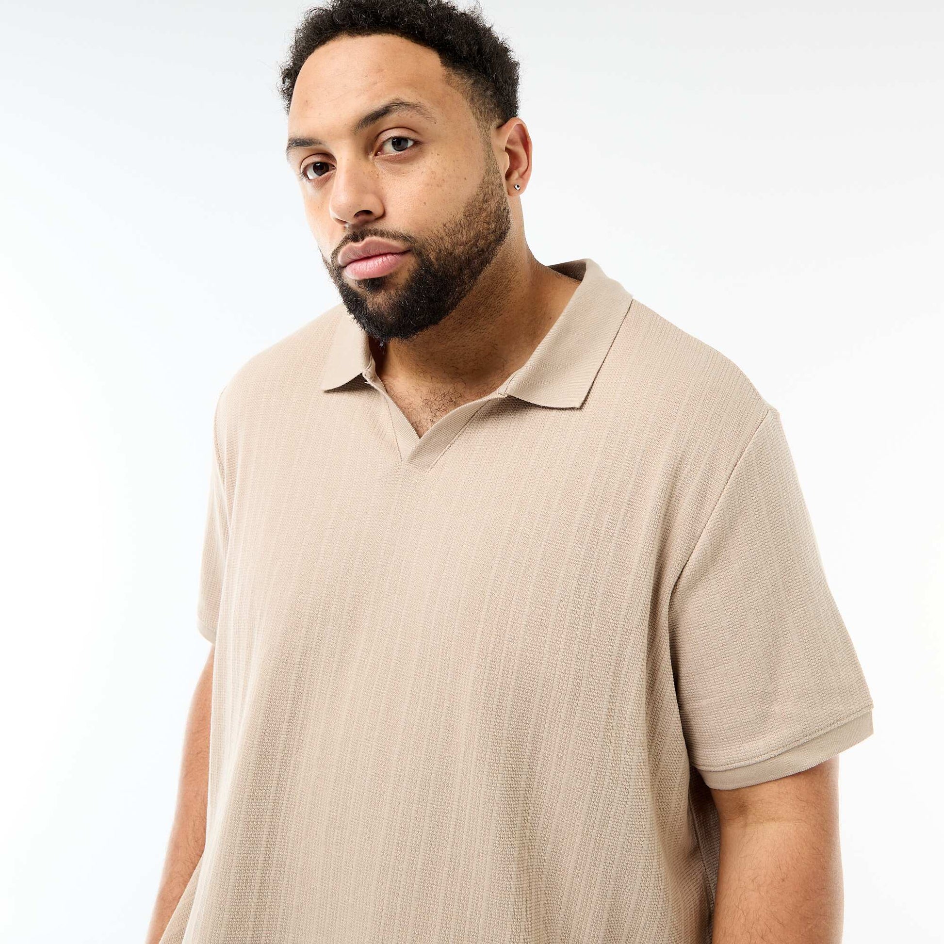 Polo regular fit à manches courtes BEIGE