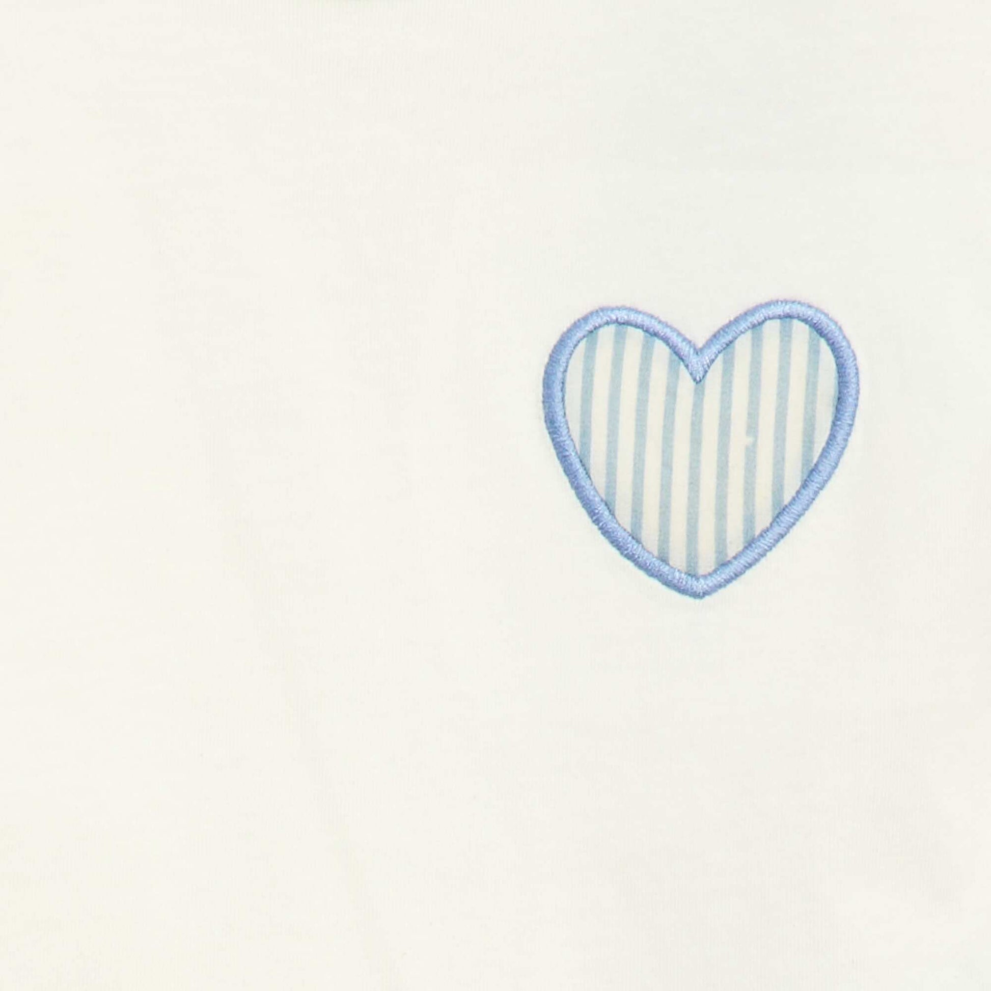 T-shirt en jersey de coton à patch cœur BLANC