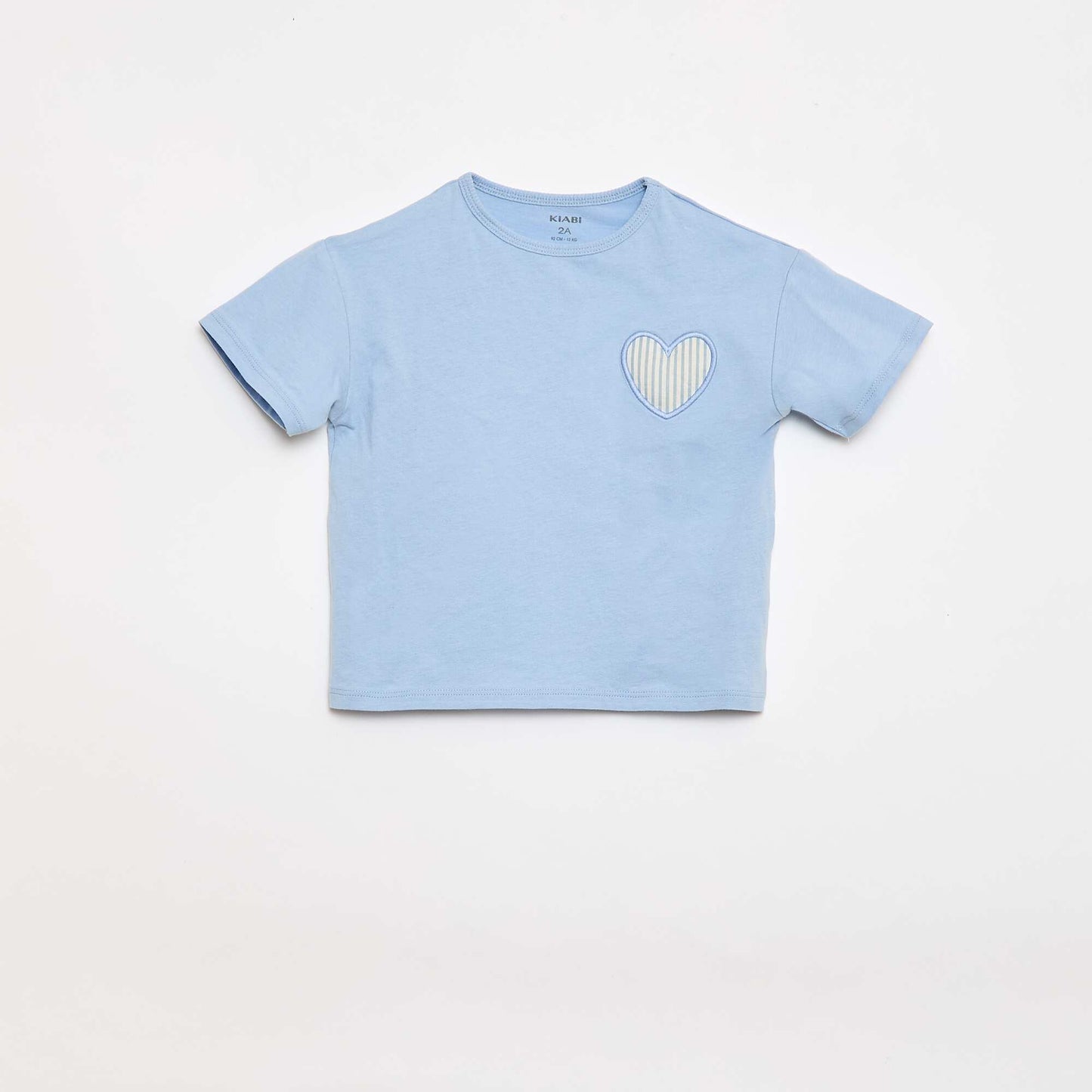 T-shirt en jersey de coton à patch cœur BLEU