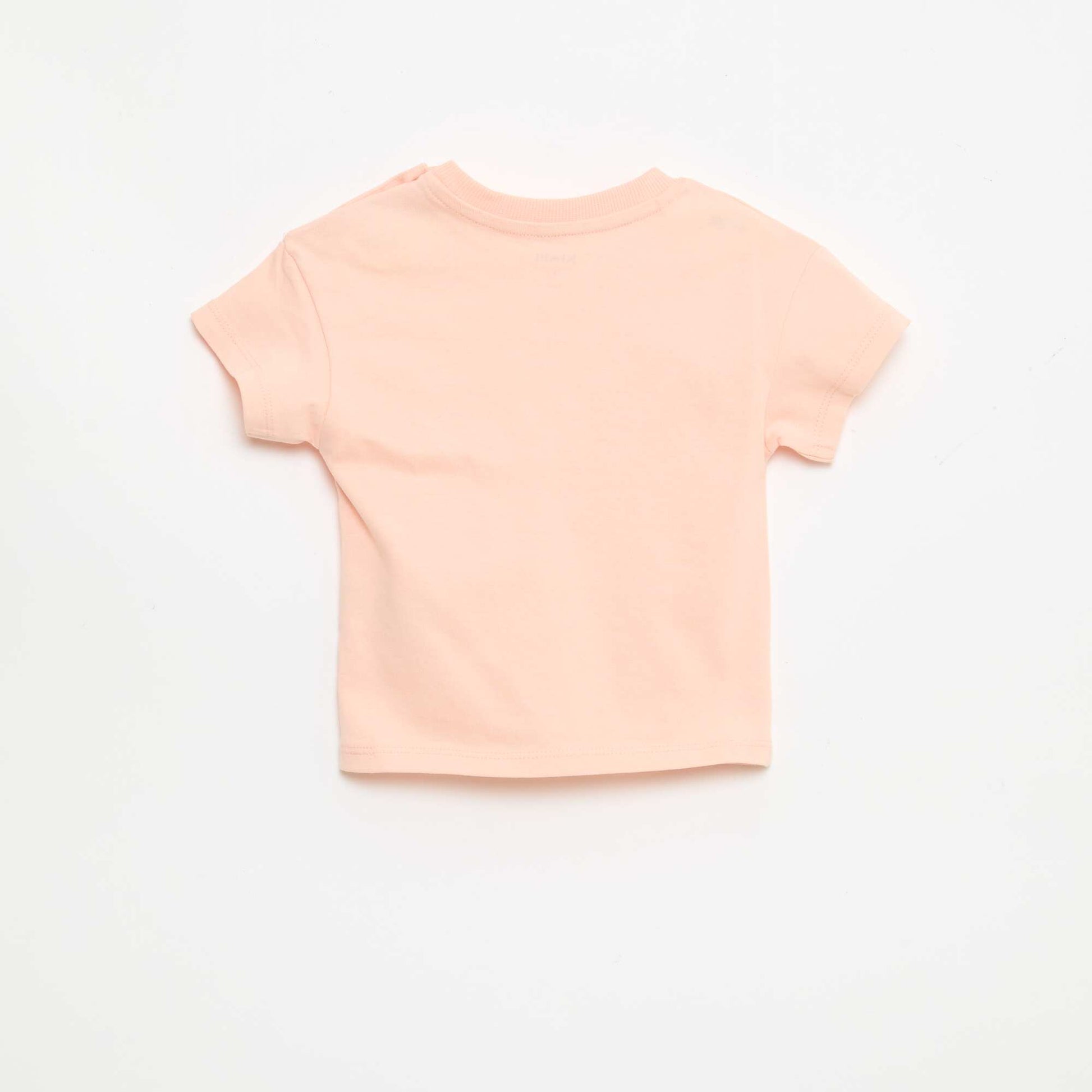 T-shirt manches courtes en jersey coton avec patch poitrine ROSE