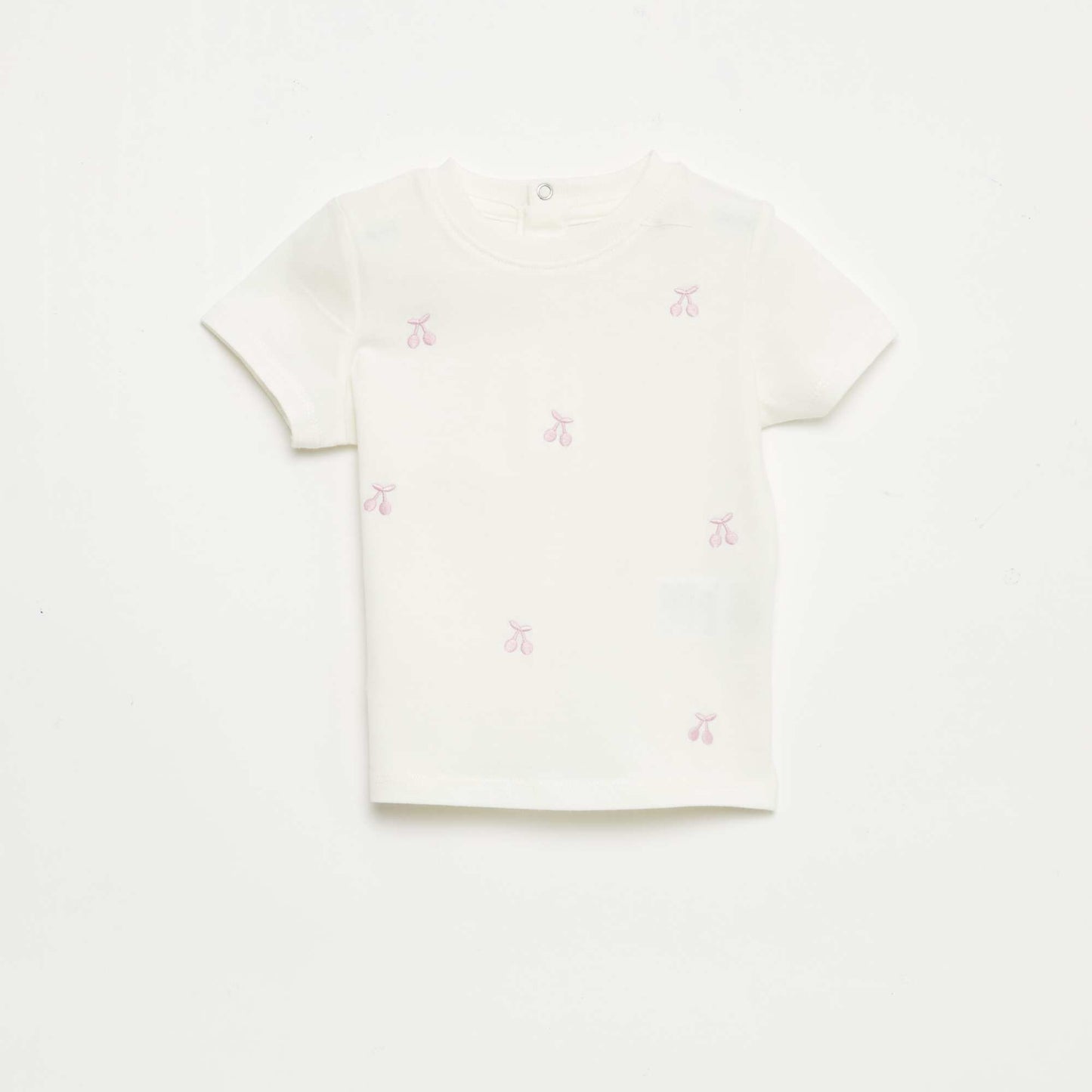 Tee-shirt à manches courtes avec broderies BLANC