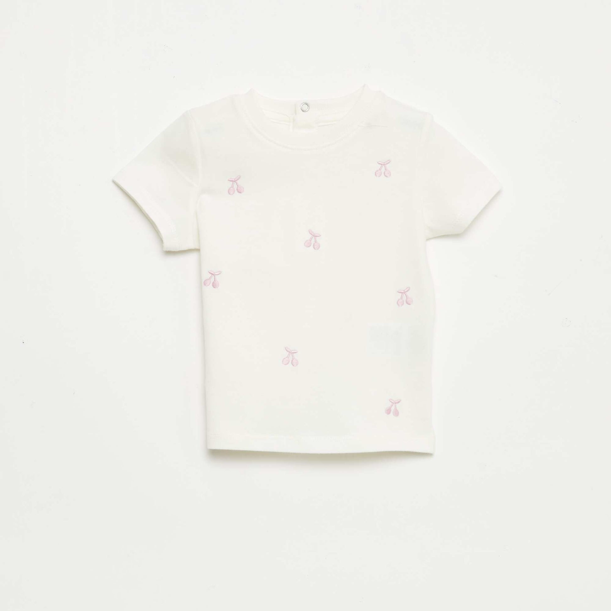 Tee-shirt à manches courtes avec broderies BLANC