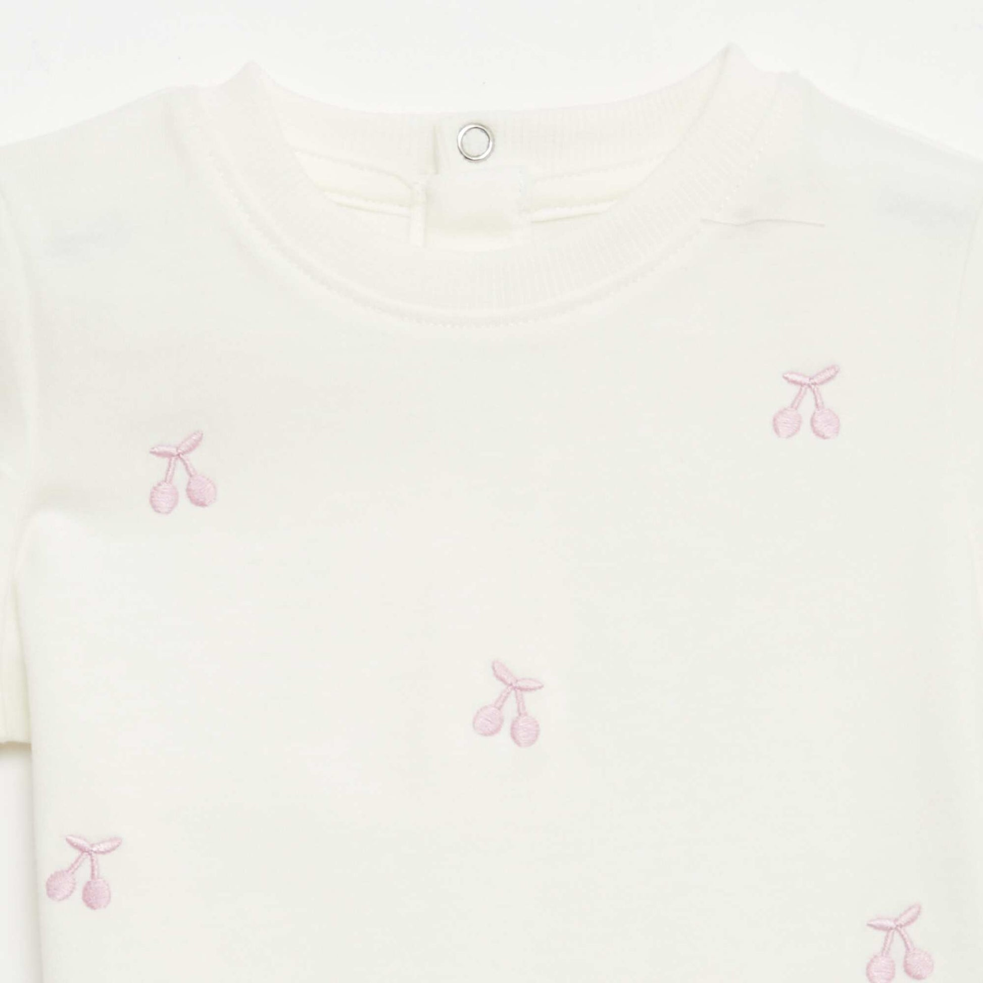 Tee-shirt à manches courtes avec broderies BLANC
