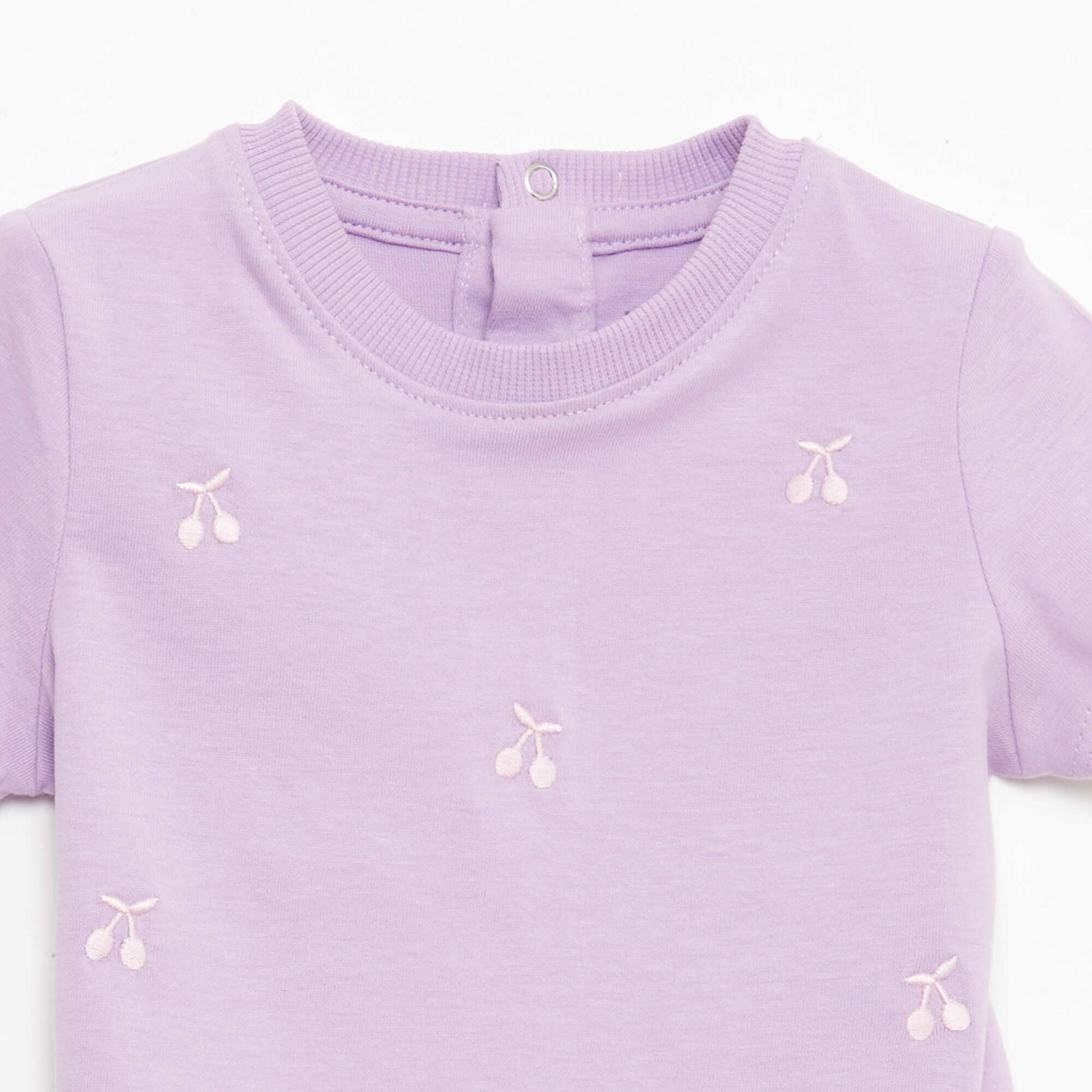 Tee-shirt à manches courtes avec broderies VIOLET