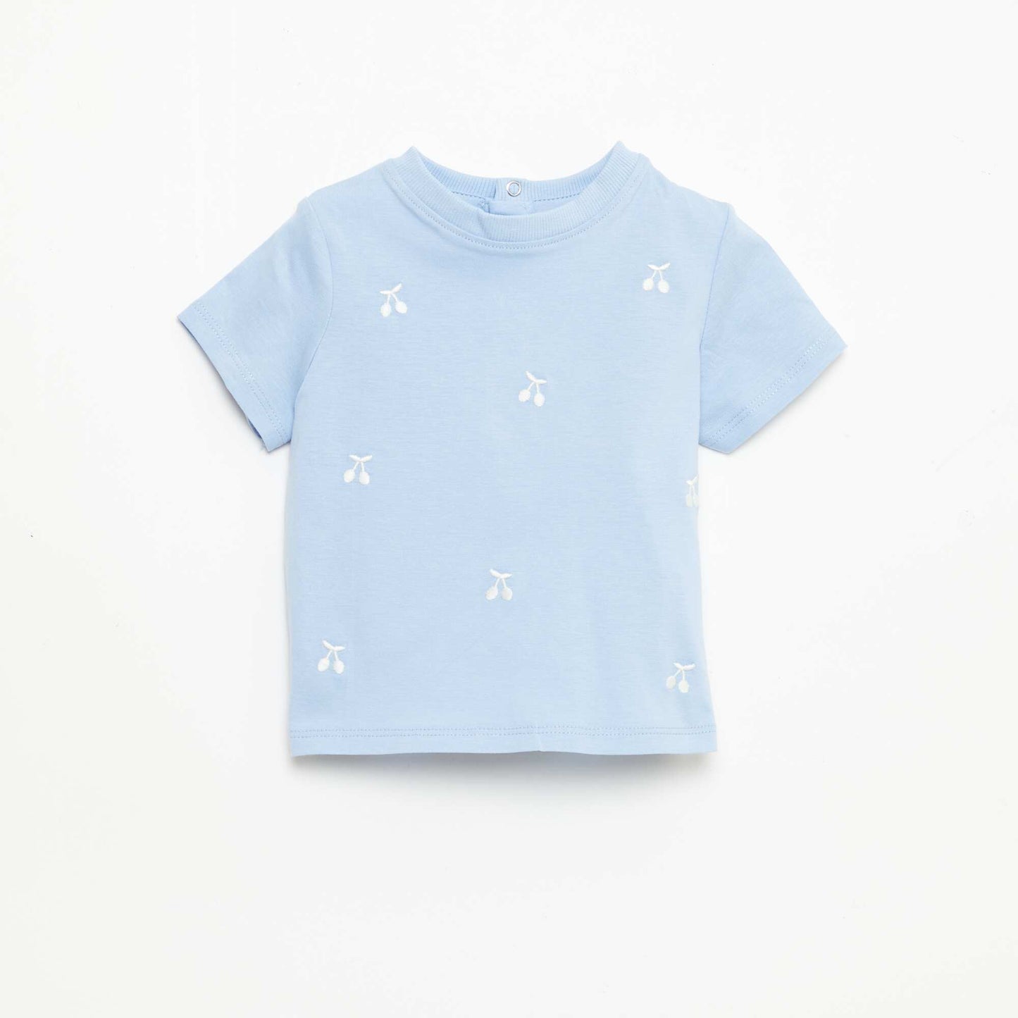 Tee-shirt à manches courtes avec broderies BLEU