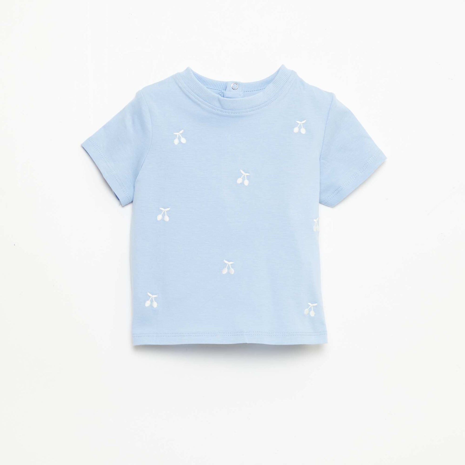 Tee-shirt à manches courtes avec broderies BLEU