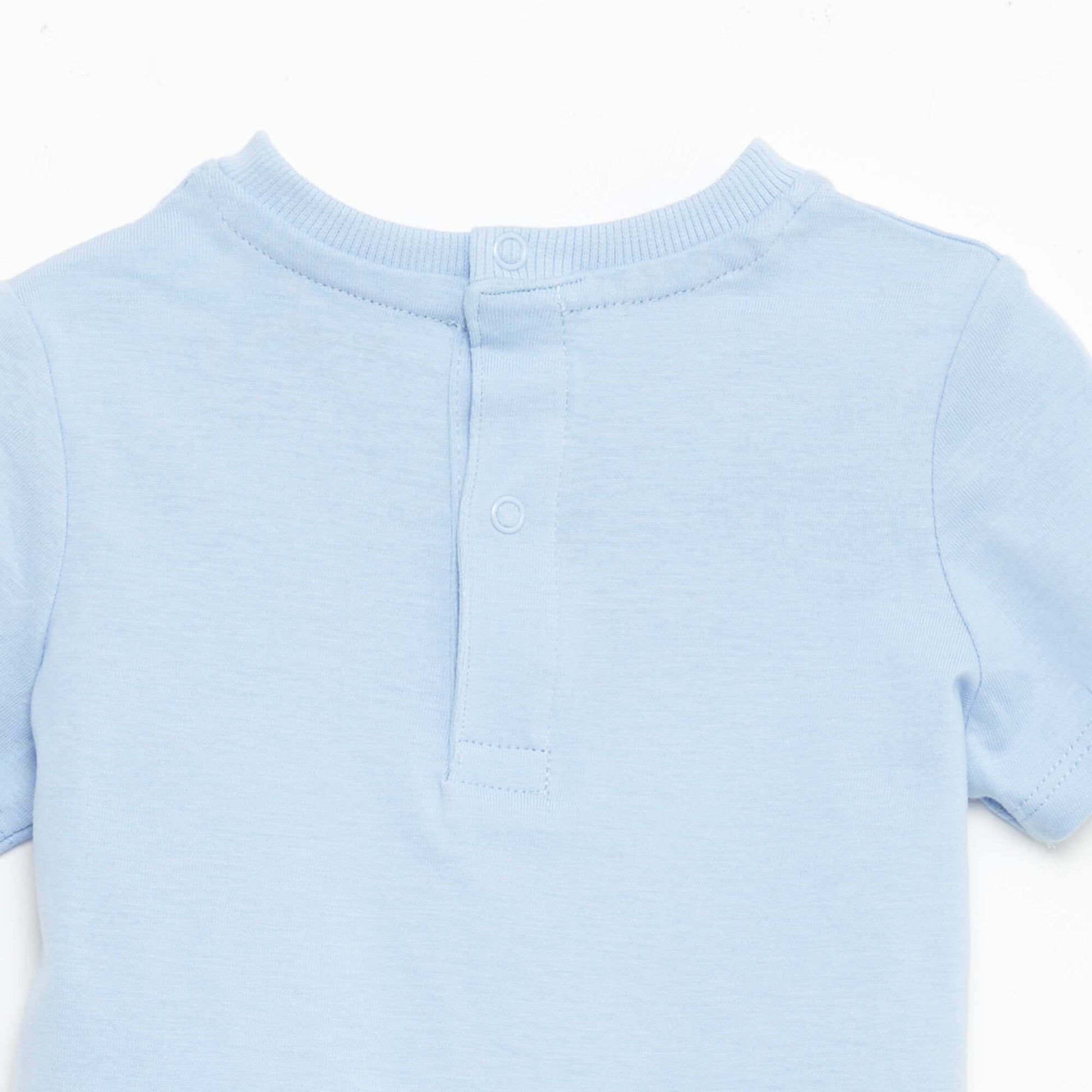 Tee-shirt à manches courtes avec broderies BLEU