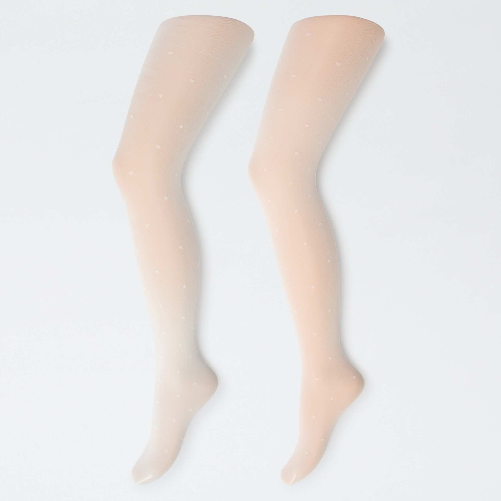 Lot de 2 collants légers imprimés BLANC/ROSE