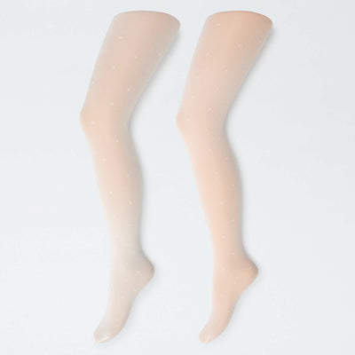 Lot de 2 collants légers imprimés BLANC/ROSE