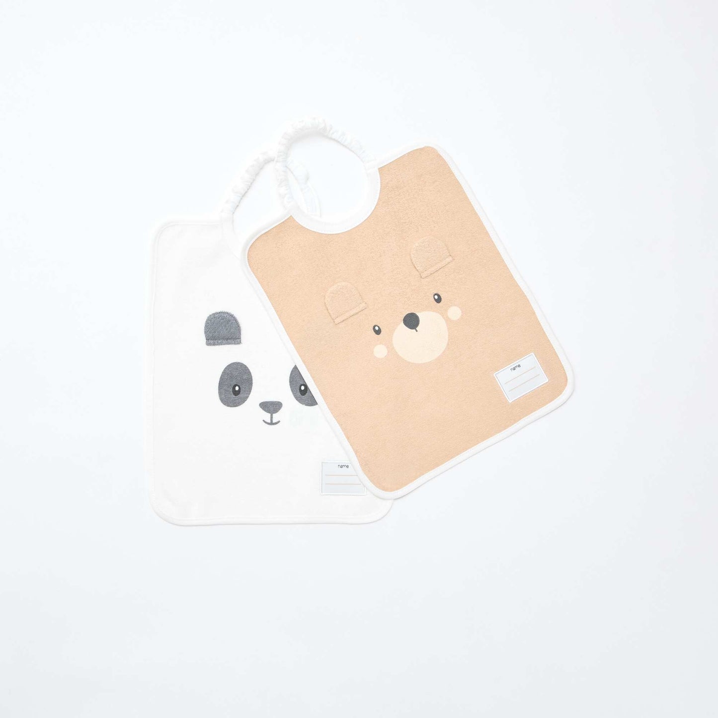 Lot de 2 bavoirs à enfiler par la tête BEIGE
