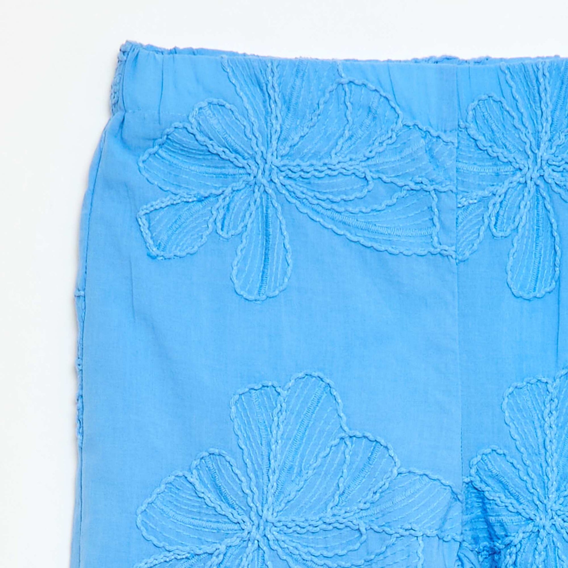 Pantalon large avec broderies BLEU