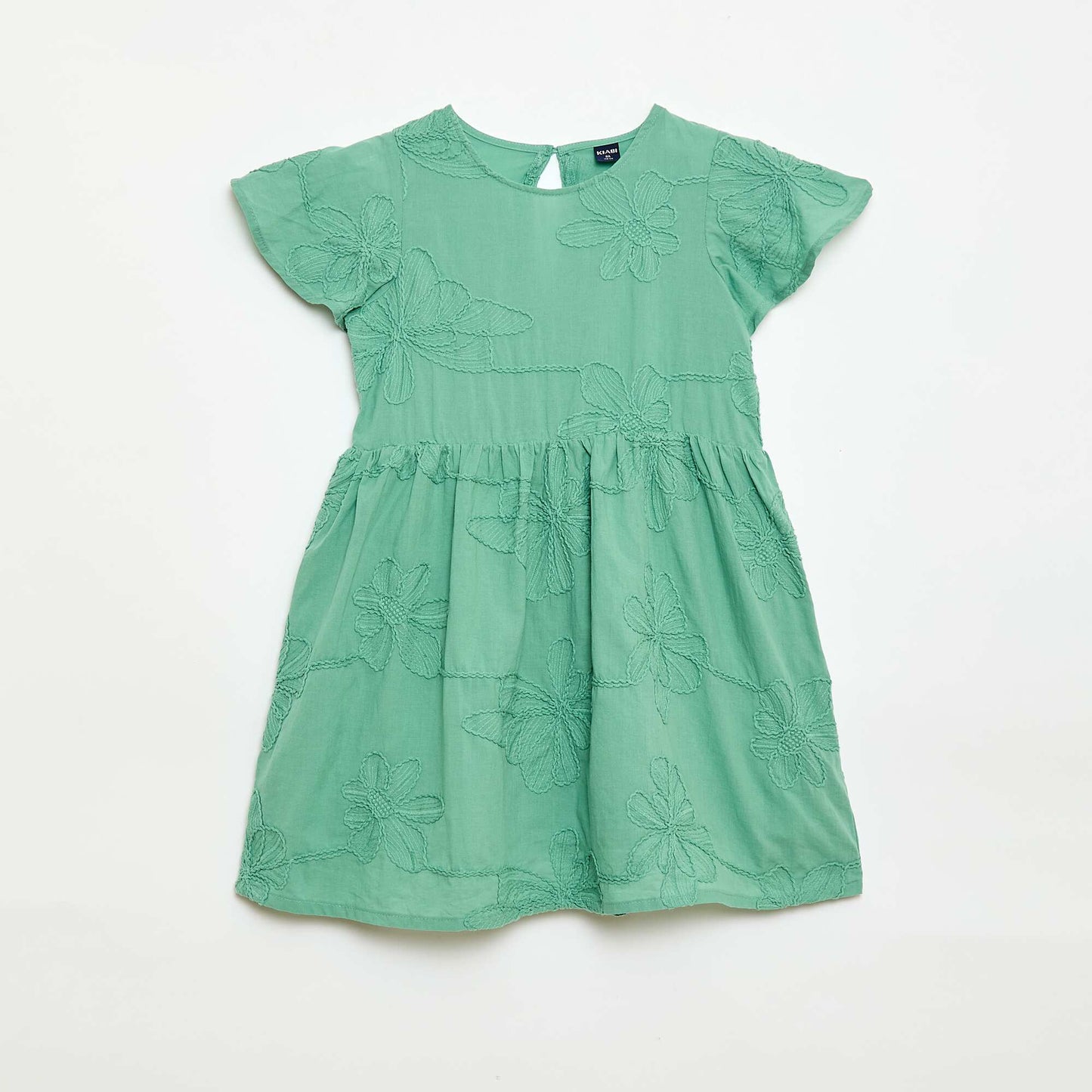 Robe avec broderies fleurs fantaisies VERT