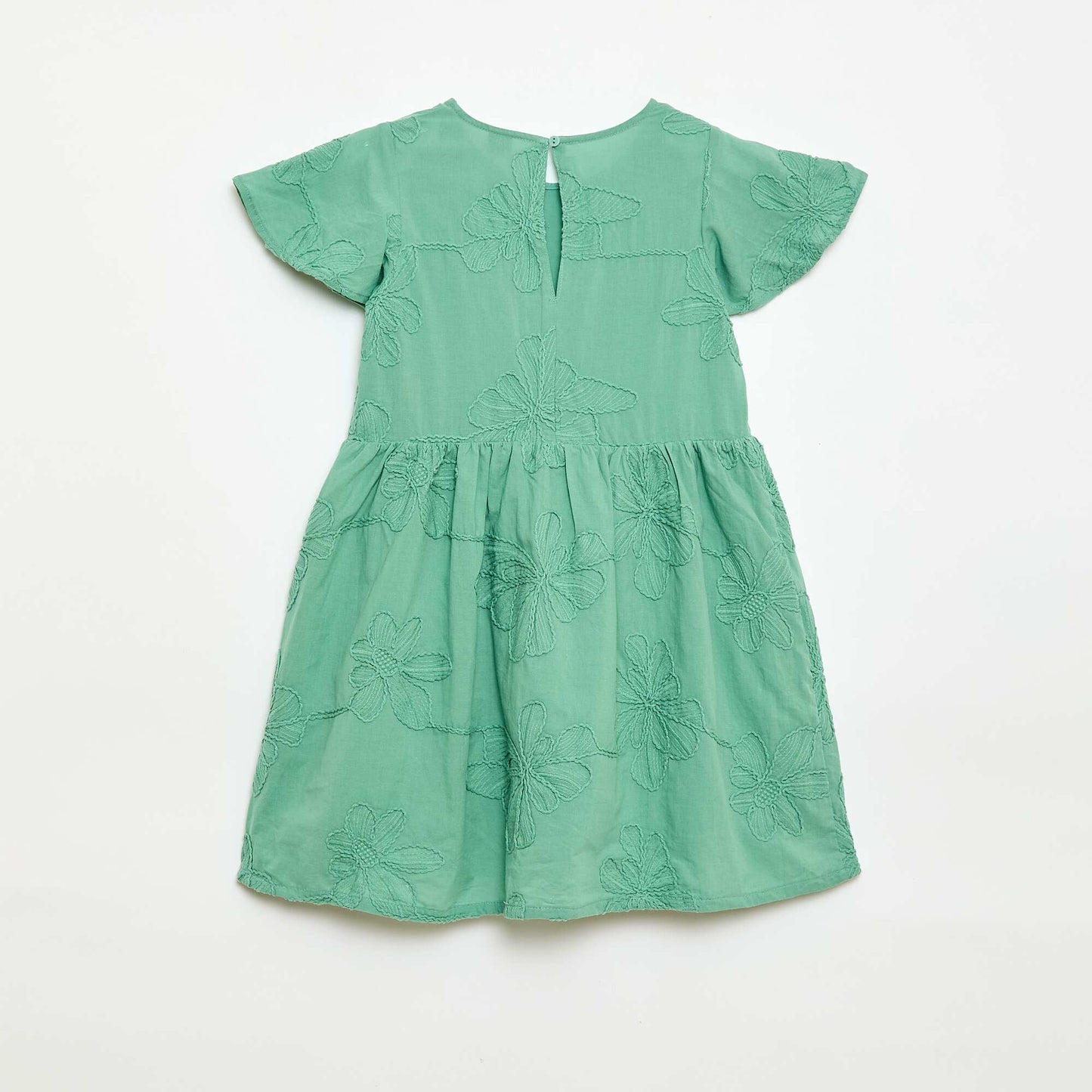 Robe avec broderies fleurs fantaisies VERT