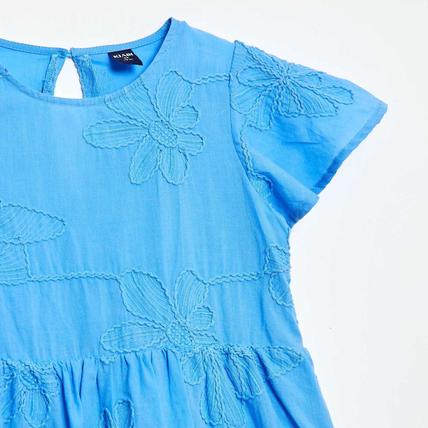 Robe avec broderies fleurs fantaisies BLEU