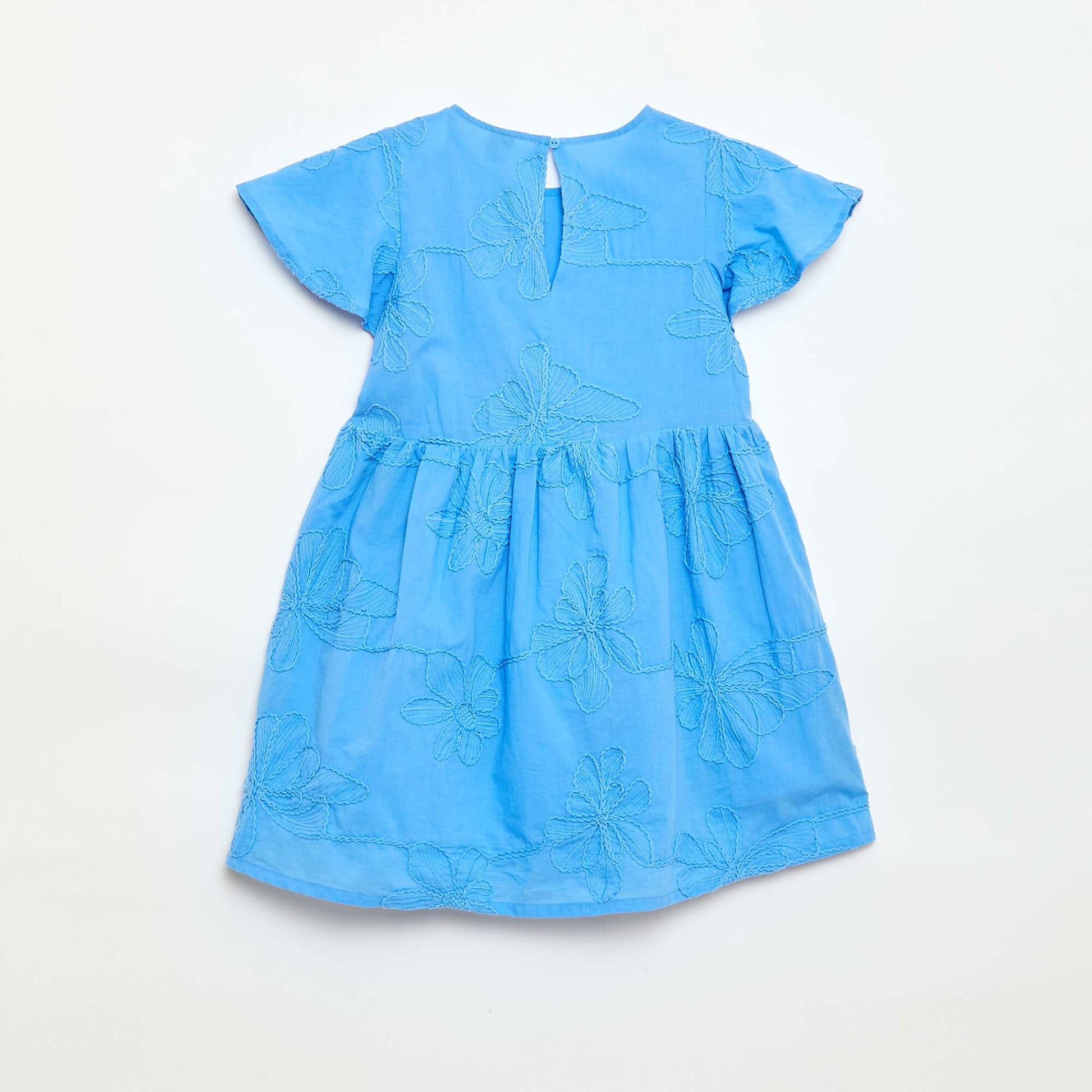 Robe avec broderies fleurs fantaisies BLEU