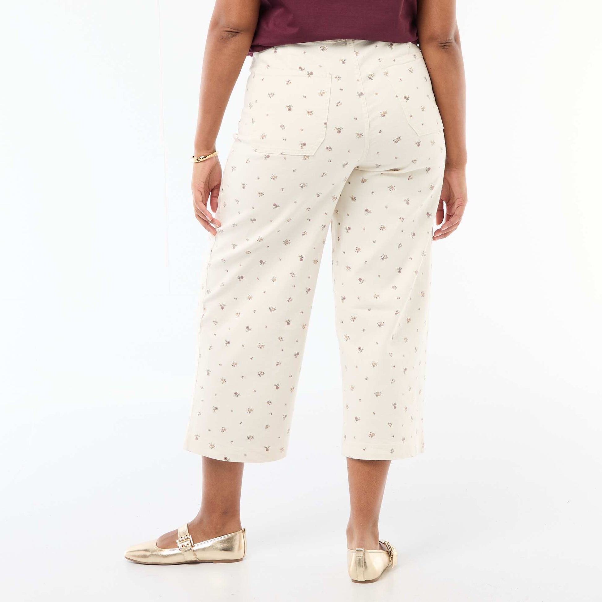 Pantalon coupe large / wide leg taille standard BLANC