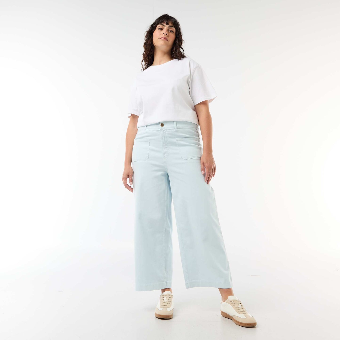 Pantalon coupe large / wide leg taille standard BLEU CLAIR