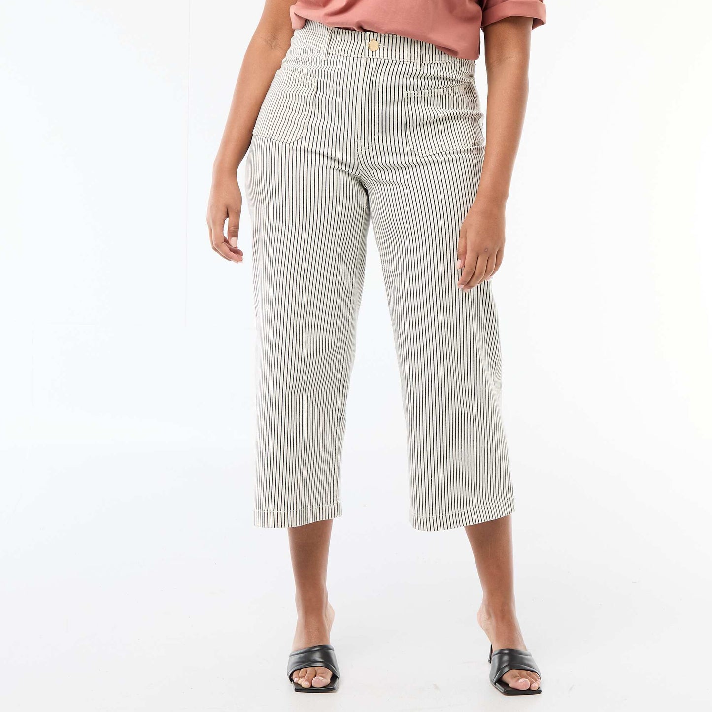 Pantalon coupe large / wide leg taille standard BLANC