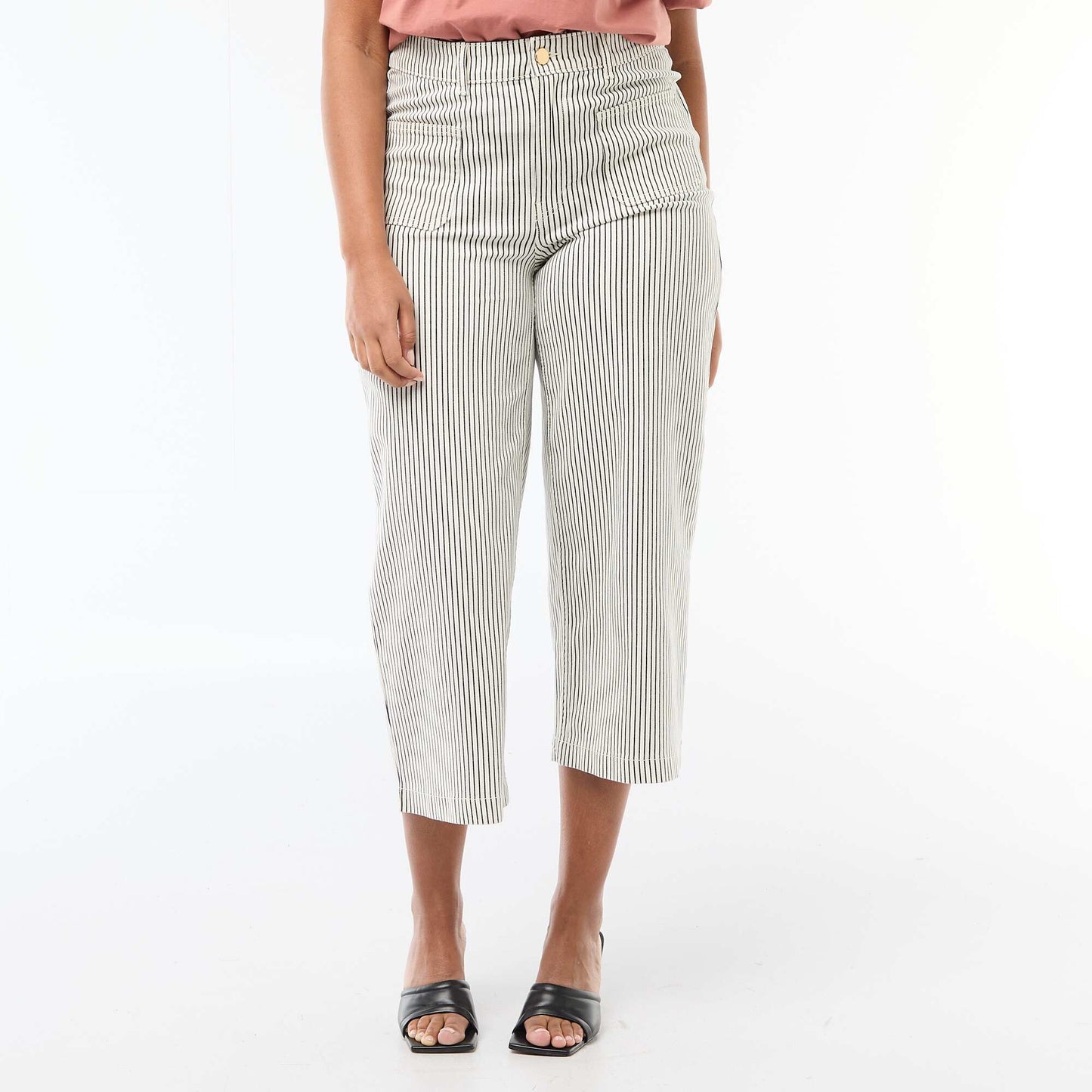 Pantalon coupe large / wide leg taille standard BLANC