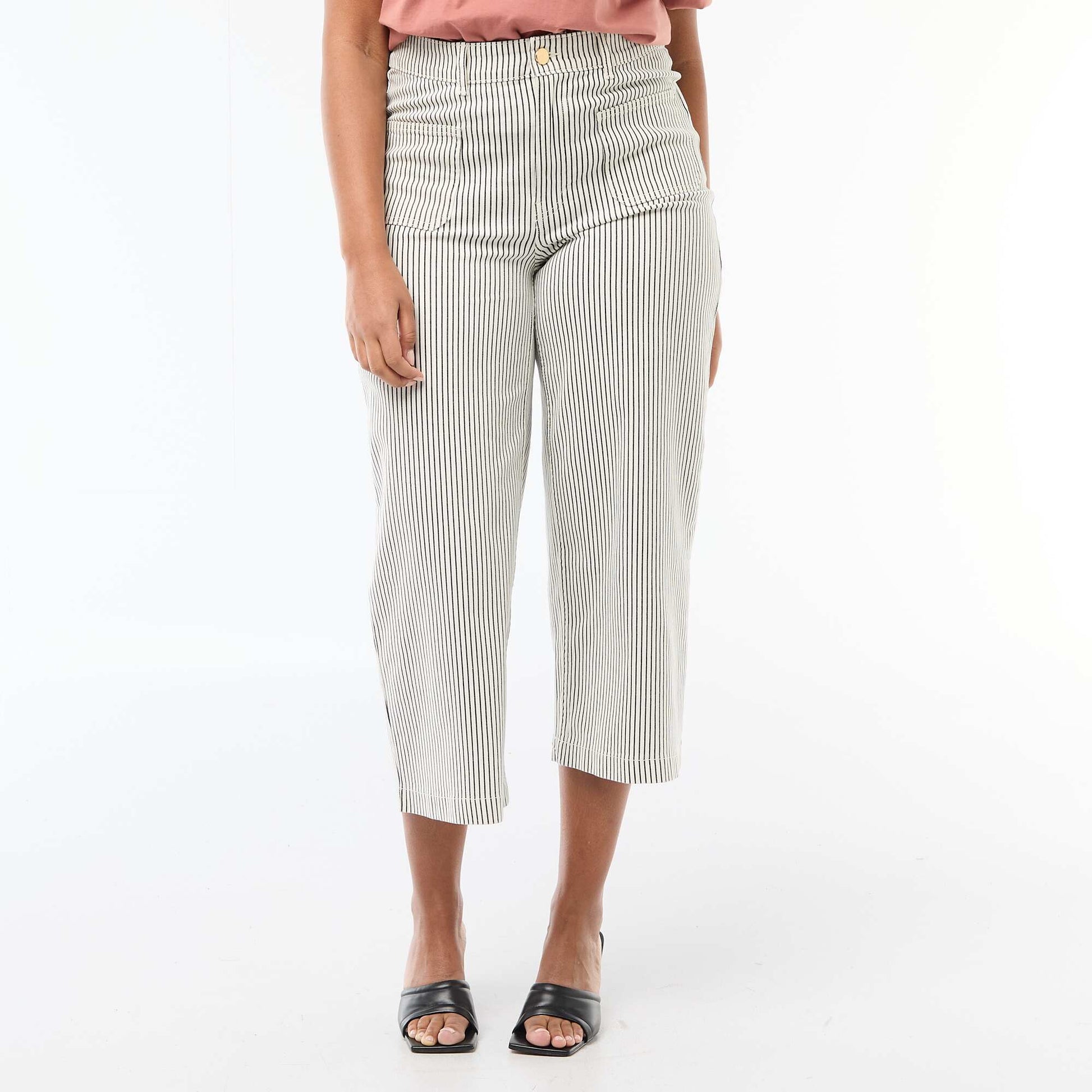 Pantalon coupe large / wide leg taille standard BLANC