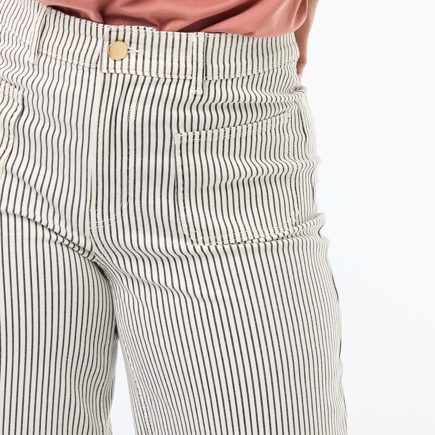 Pantalon coupe large / wide leg taille standard BLANC