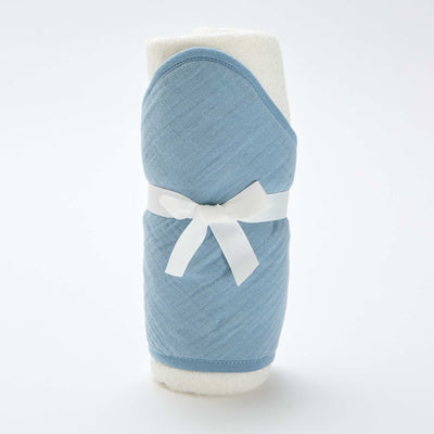 Cape de bain en coton 62 x 104 cm BLEU
