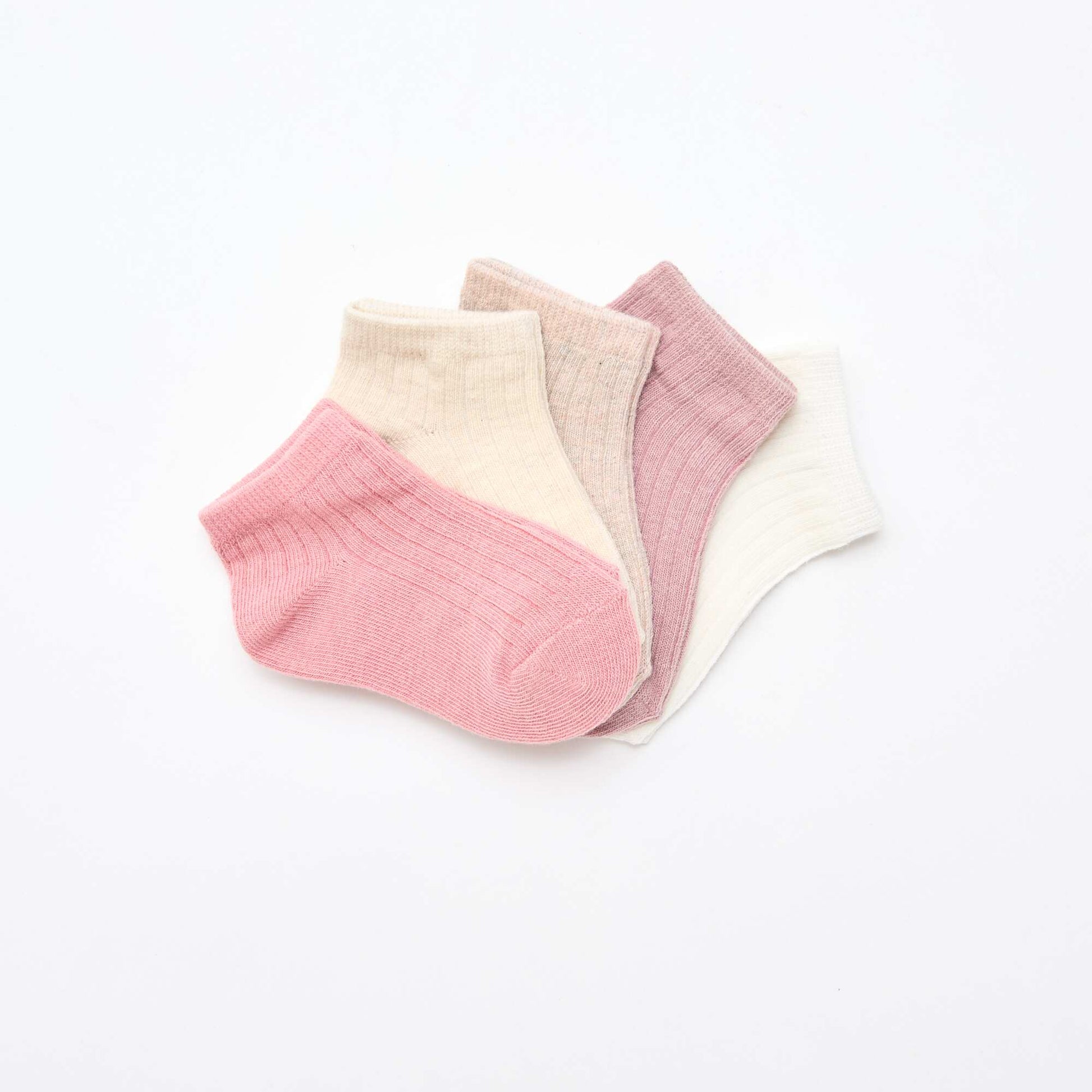 Lot de 5 paires de chaussettes en maille côtelée ROSE