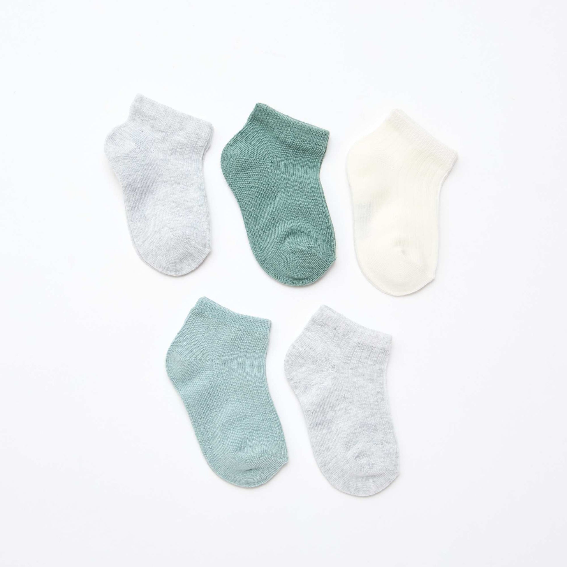Lot de 5 paires de chaussettes en maille côtelée VERT